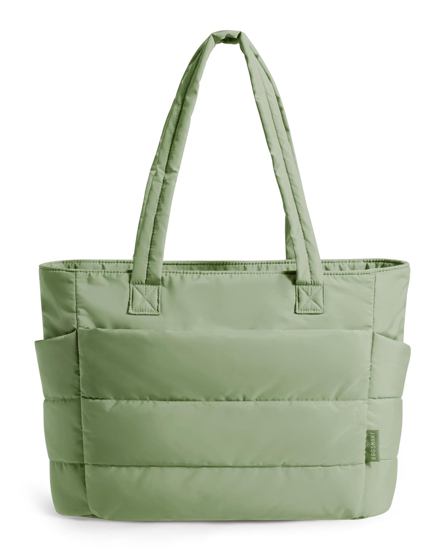 BAGSMART Tote Bag for Women, Lightweight Puffy Tote Bag with Compartments Quilted Shoulder Bag Handbag for Travel, Work, Gym