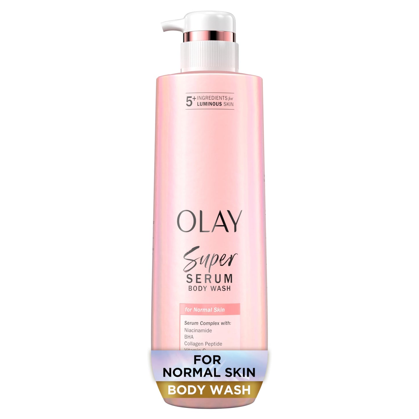 Olay Super Serum Body Wash for Extra Dry Skin, 24hr Long Lasting Hydration, 5+ Ingredient Serum Complex for Bright Even Firm Luminous Skin, 18.5 fl oz