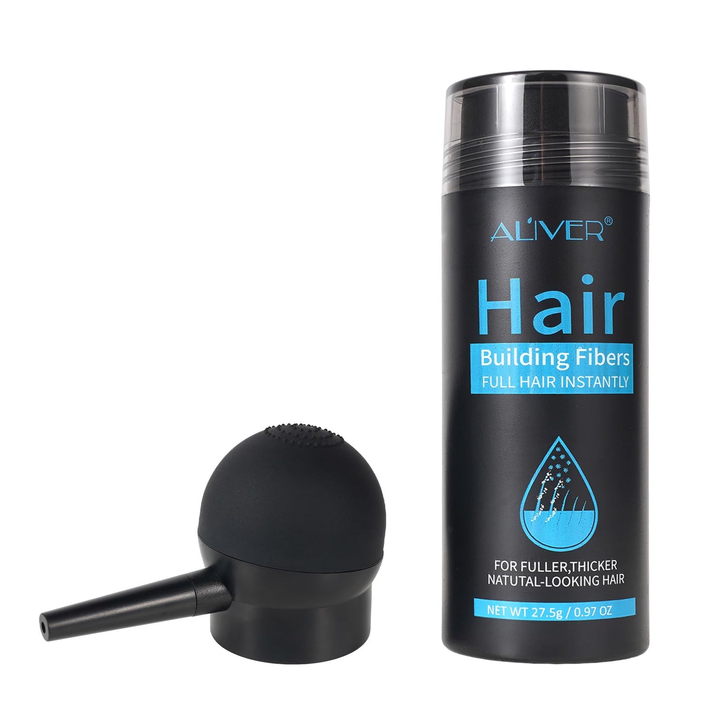 Aliver Hair Fibers for Thinning Hair Dark Brown - Undetectable Natural Formula - Thicker Fuller Hair in 15 Seconds - Conceals Hair Loss & Look Younger - Designed for Men & Women,0.97Oz