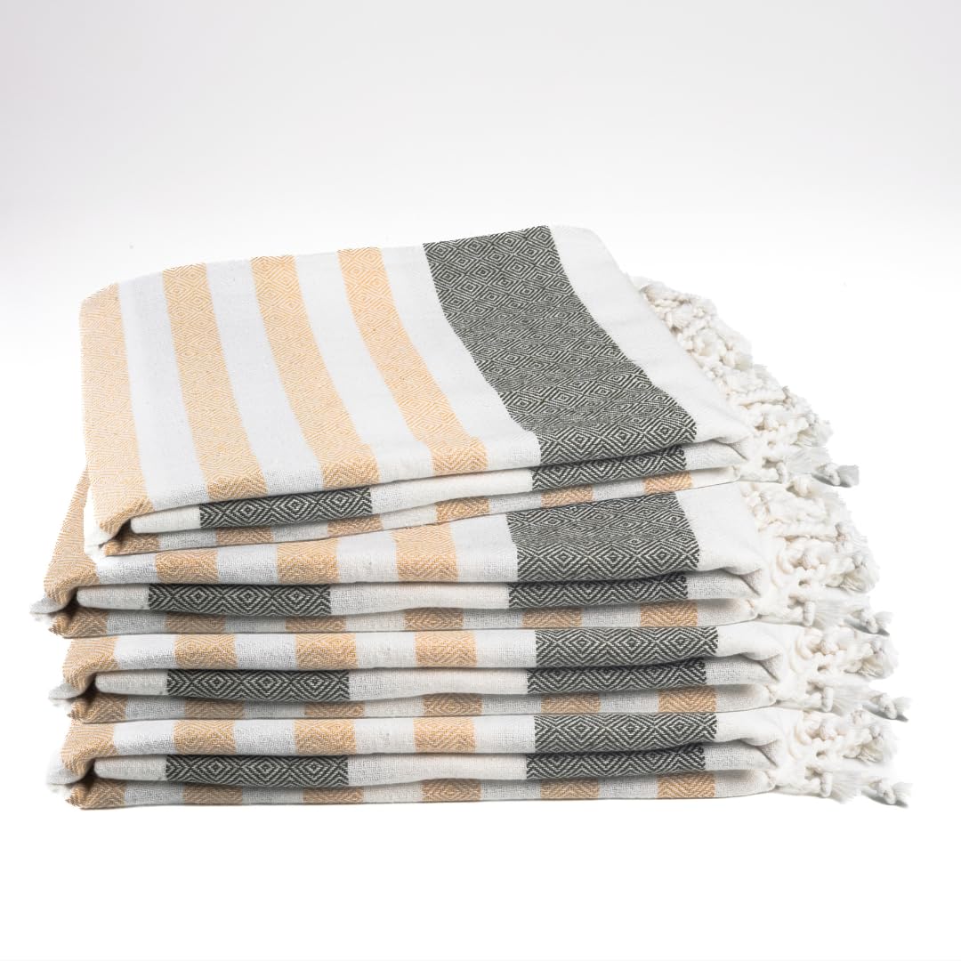 Cotton Turkish Beach Towel Towels Oversized 36"x72" Pool Absorbent Extra Large Quick Dry Sand Travel Towel (Beige, 4 Pack)