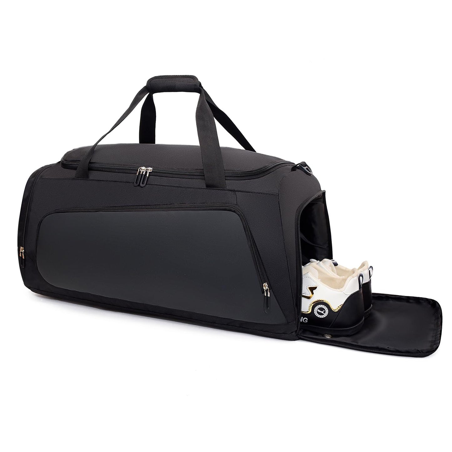 Waterproof Gym Bag with Shoe & Wet Compartment for Men/Women,Sports Duffle Bags for Workout/Fitness/Travel(Black,20"x11"x11")