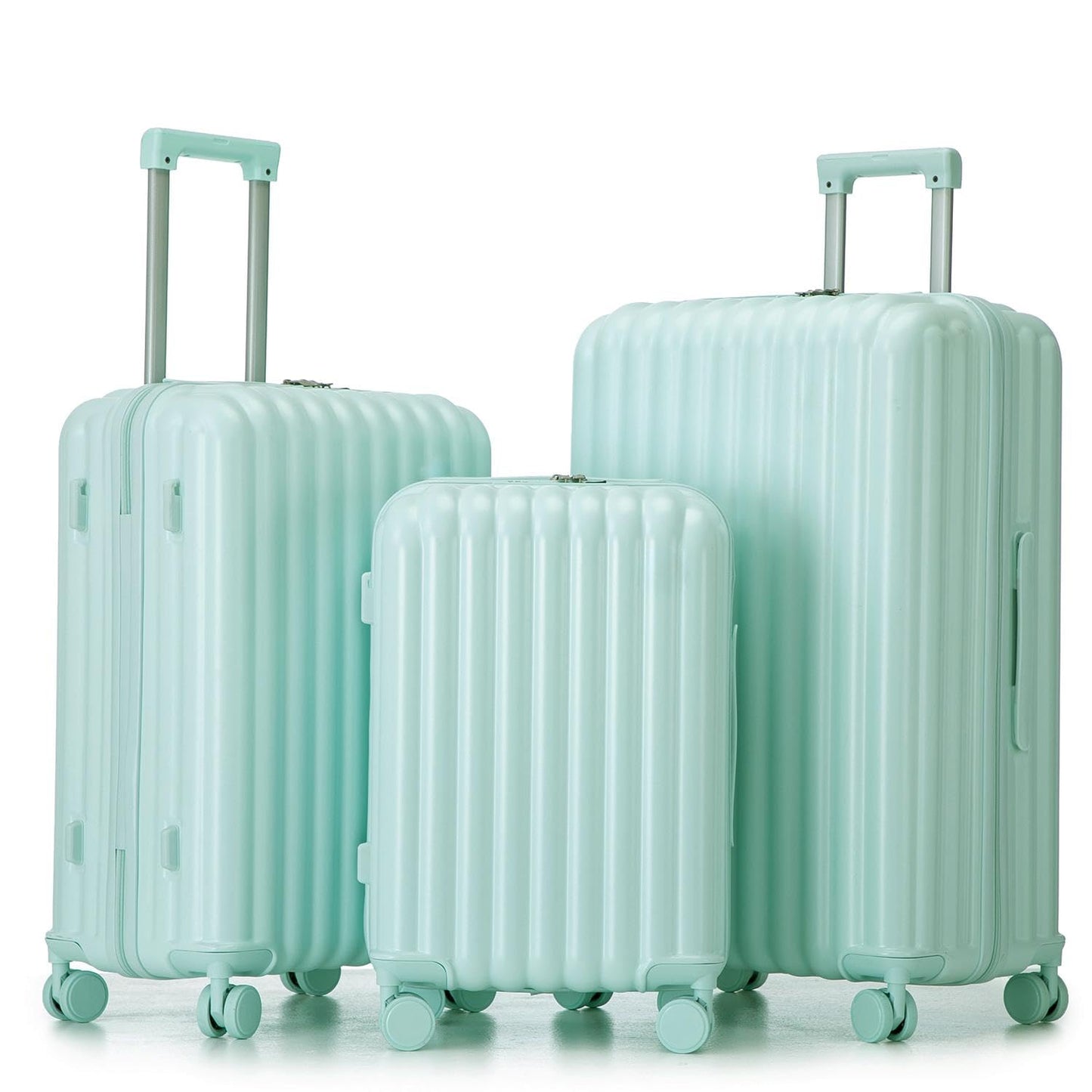Merax 3 Piece ABS Hardshell Luggage Sets Spinner Wheel Suitcase TSA Lock Suit Case, Rosybrown, 20/24/28 Inch