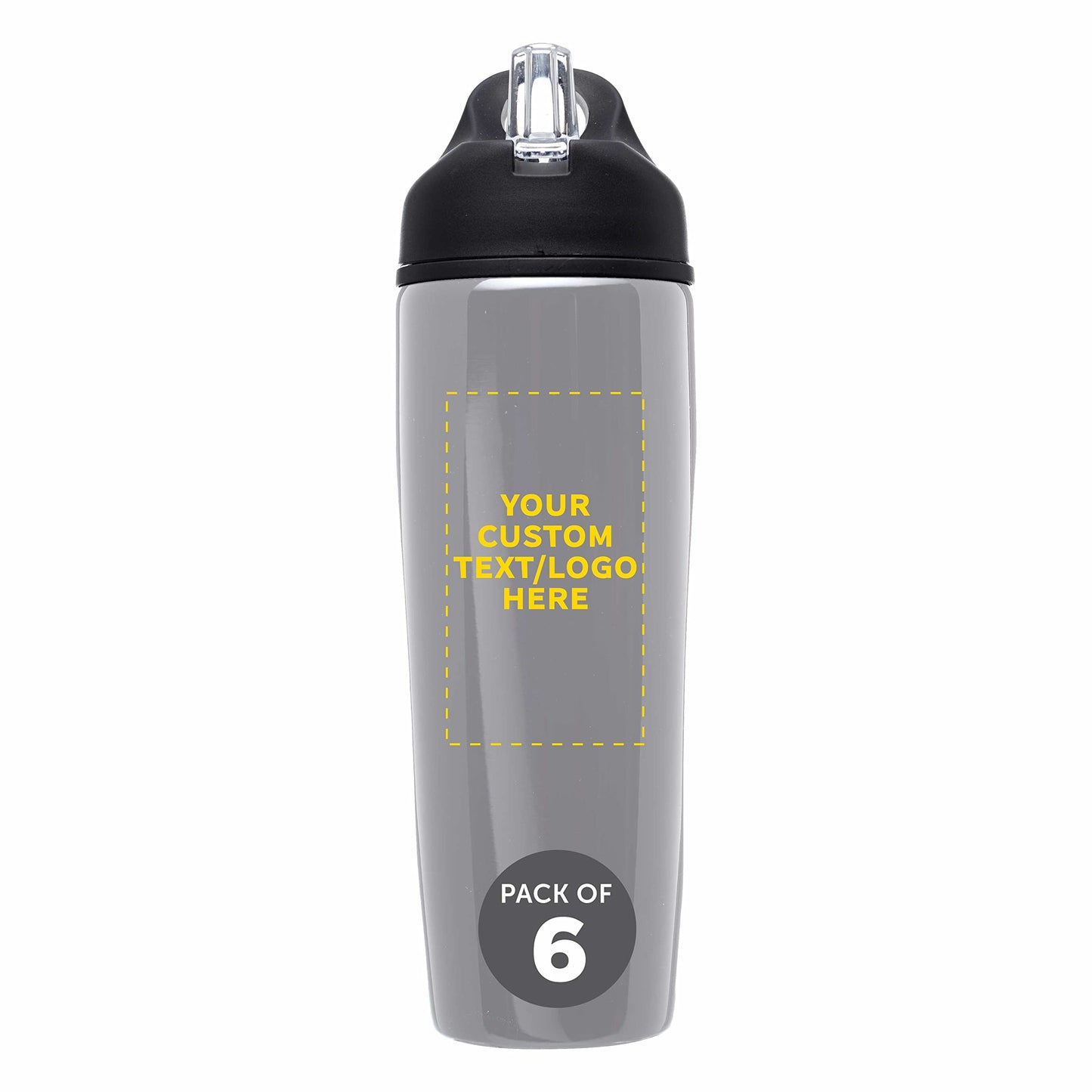 DISCOUNT PROMOS Custom Stainless Steel Water Bottle, 24 pack, Personalized Text, Logo, 28.5 oz Metal Sports Bottles with Flip Top, Easy Carrying, Red