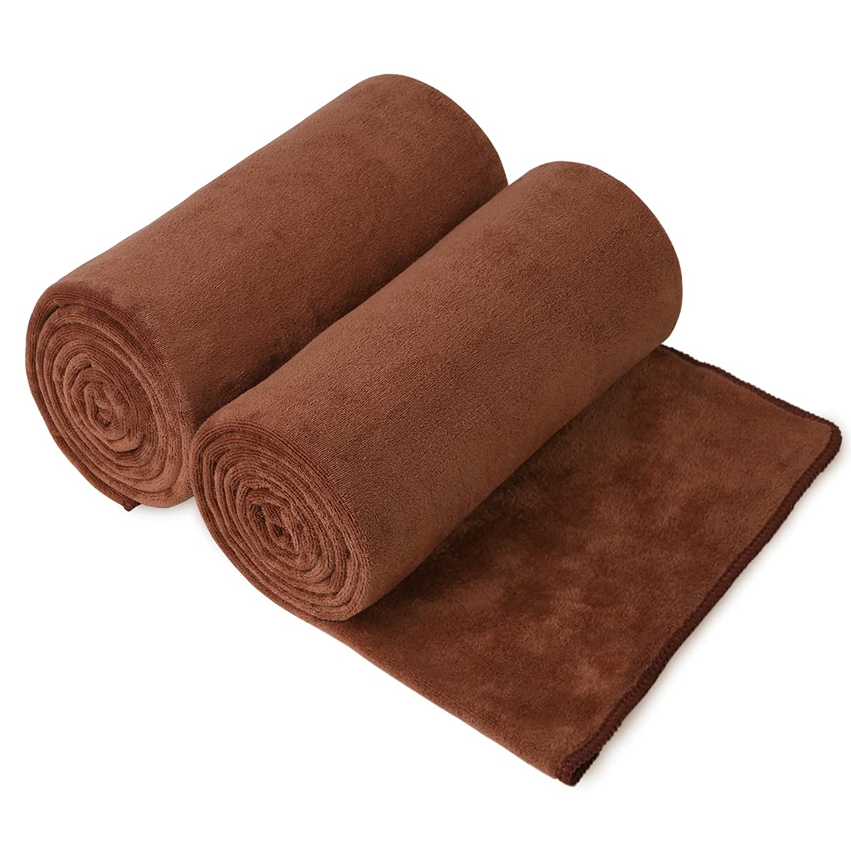 JML Microfiber Bath Towels, Oversized, Ultra Soft, Super Absorbent and Fast Drying, No Fading Large Bathroom Towel Set for Sport, Travel, Fitness, SPA and Yoga (Coral Fleece - Blue, 30 in x 60 in)