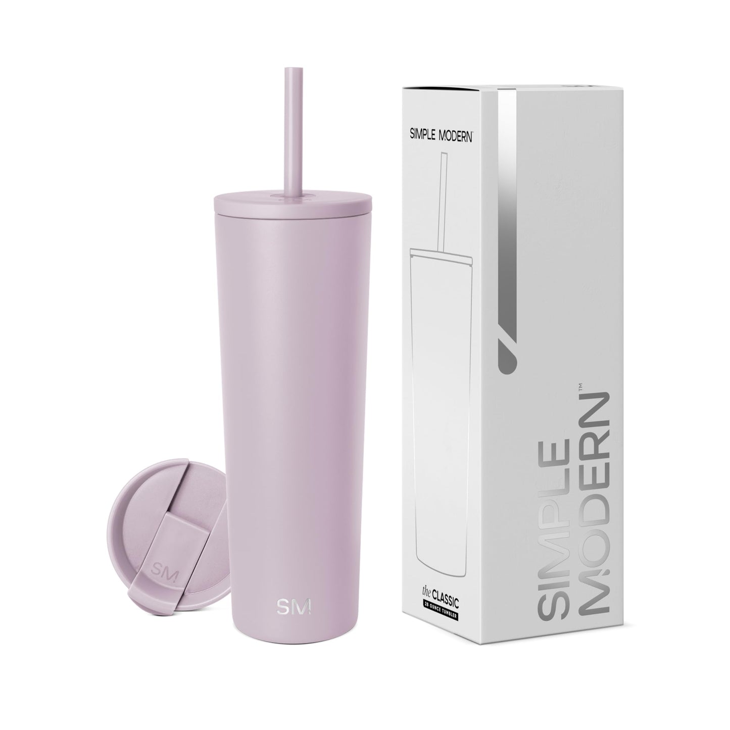 Simple Modern Insulated Tumbler with Lid and Straw | Iced Coffee Cup Reusable Stainless Steel Water Bottle Travel Mug | Gifts for Women Men Her Him | Classic Collection | 24oz | Midnight Black