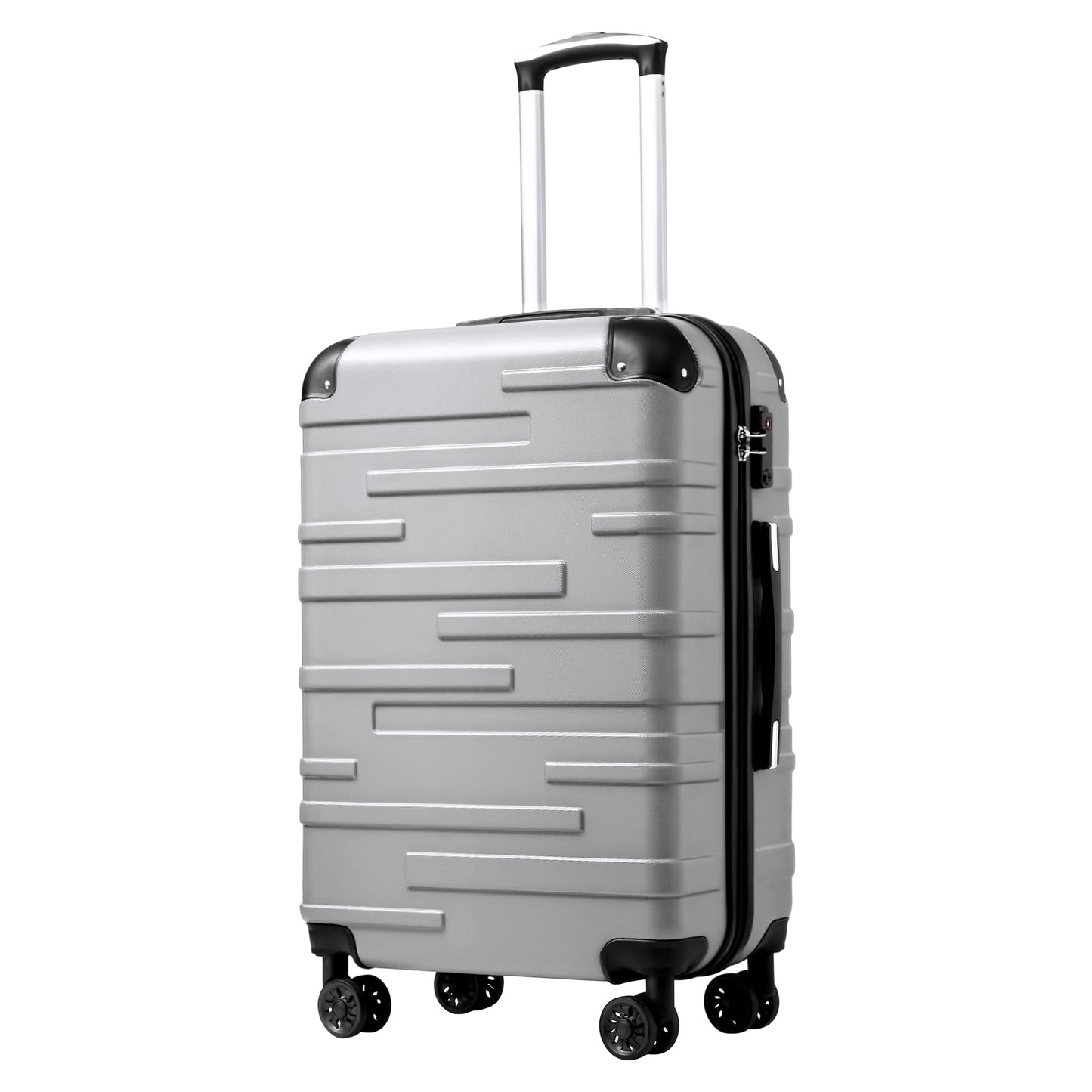 Coolife Luggage Expandable(only 28") Suitcase 3 Piece Set with TSA Lock Spinner 20in24in28in (lake blue)
