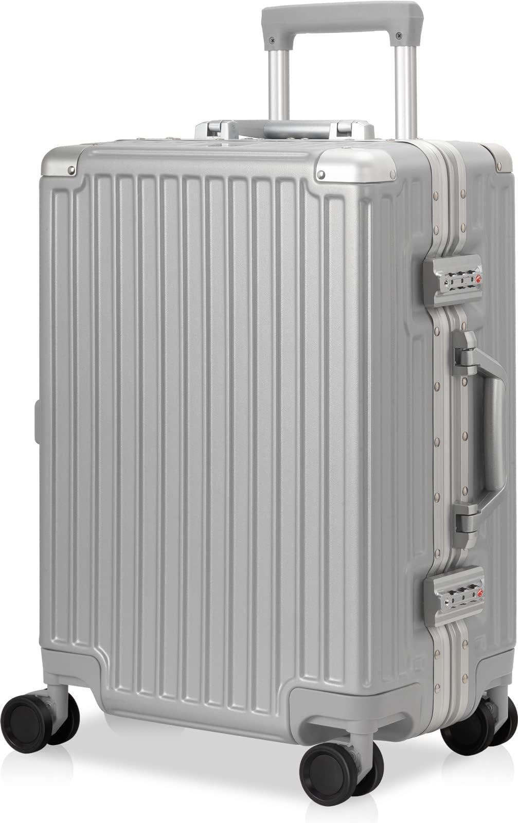 AnyZip Luggage Aluminium Frame Suitcase Hard Shell TSA Lock No Zipper 28In Black