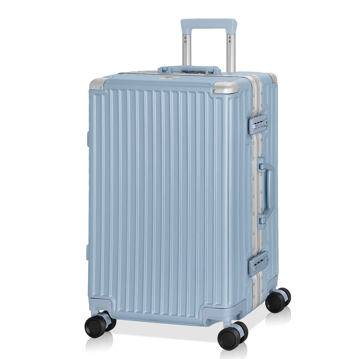 AnyZip Luggage Aluminium Frame Suitcase Hard Shell TSA Lock No Zipper 28In Black