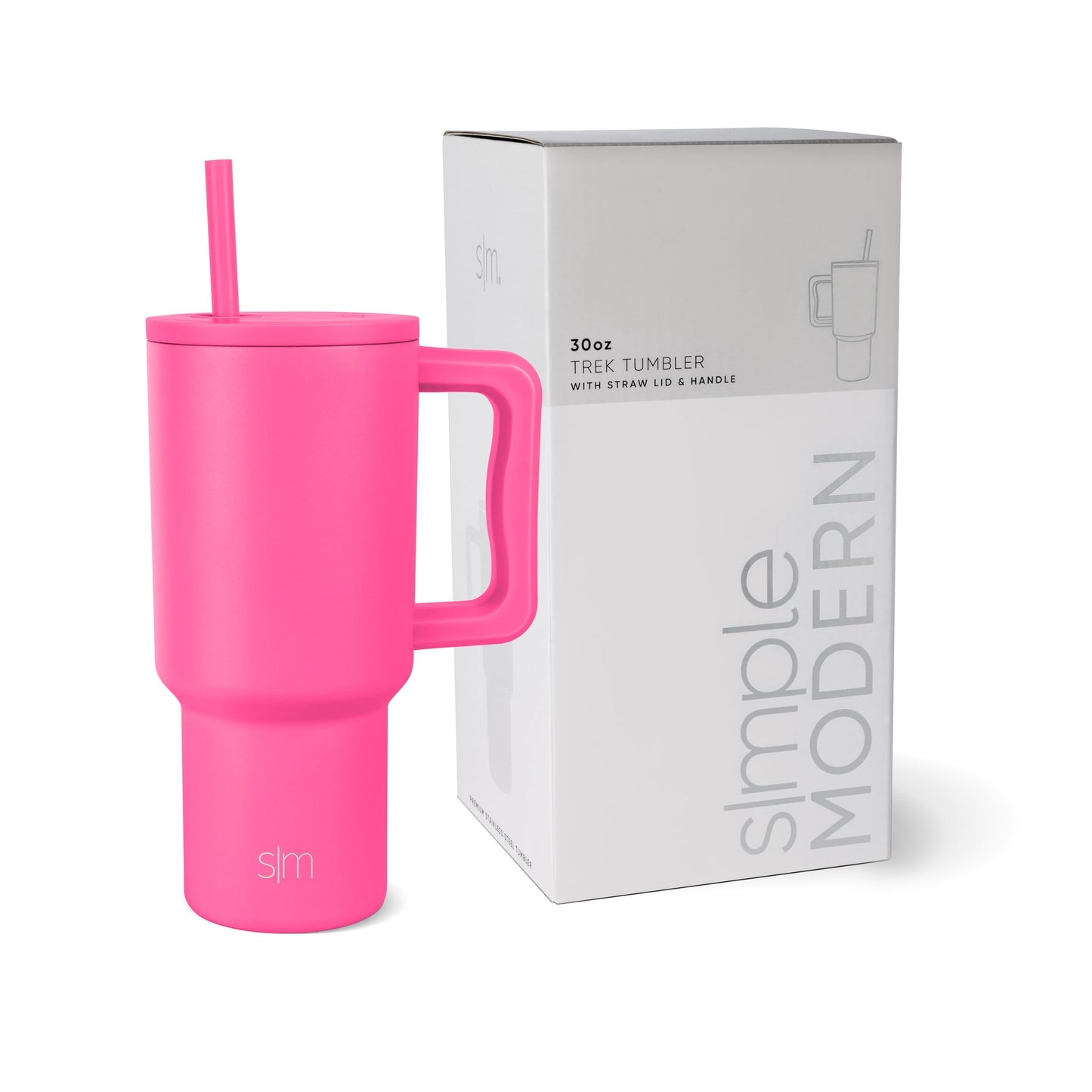 Simple Modern 40 oz Trek Tumbler with Handle and Straw Lid | Cup Holder Friendly Insulated Stainless Steel Travel Mug | Blue Dune