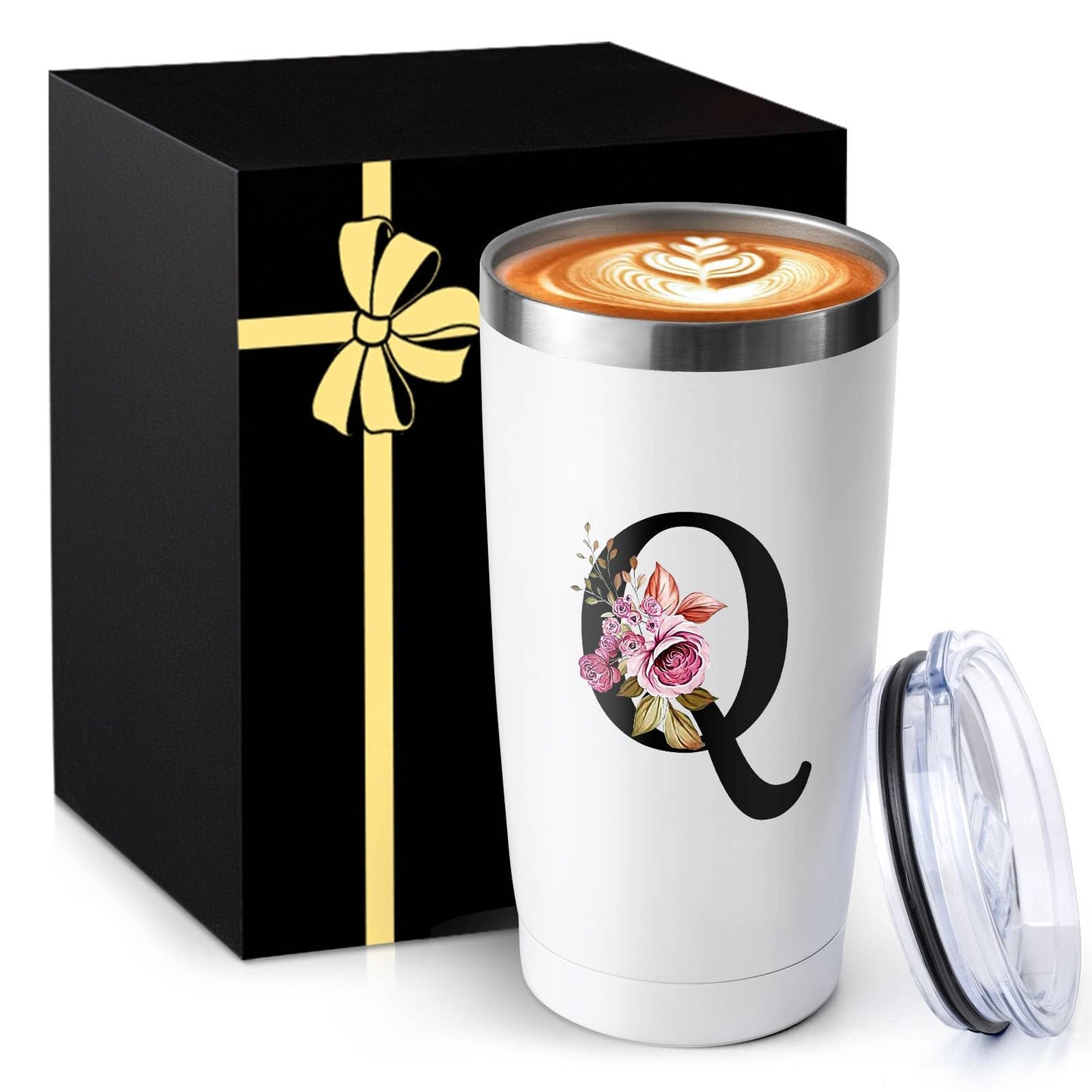 20 Oz Insulated Coffee Cup with Lid Car Tumbler Travel Mug Women Wife Husband Happy Birthday Wedding Romantic Gift Best Cool Day Personalized Unique Special Cute Custom Christmas Xmas Valentines Ideal