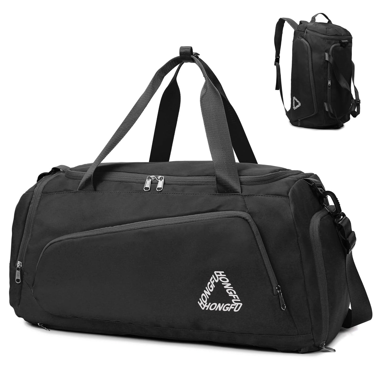 Eslcorri Gym Duffle Bag for Women Men, Sports Backpack with Wet & Shoe Compartment, Fitness Overnight Weekender Bag for Yoga, Swim, Travel (Style B, GreenPink)