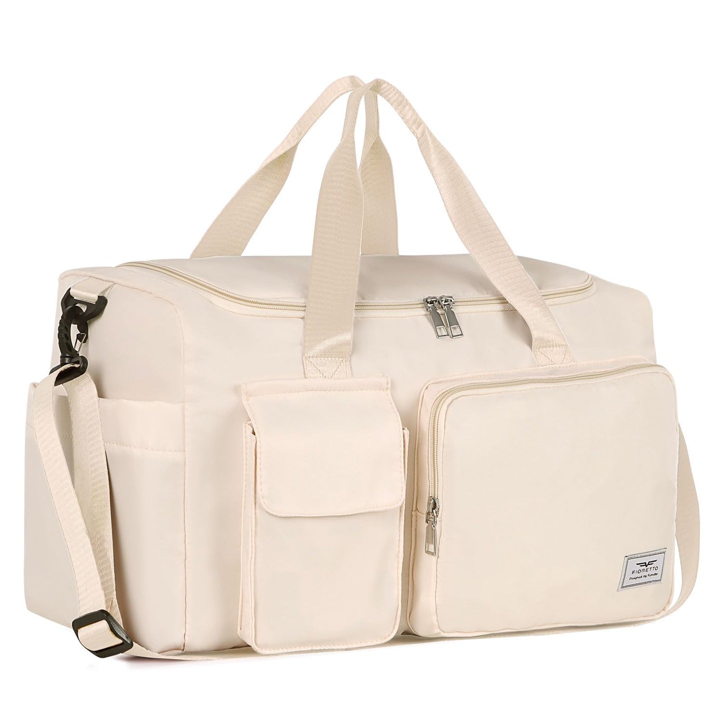 FIORETTO Women's Gym Duffle Bag with Shoes Compartment, 37L Capacity, Ideal for Travel, Gym, Sports, Duffel, Weekender