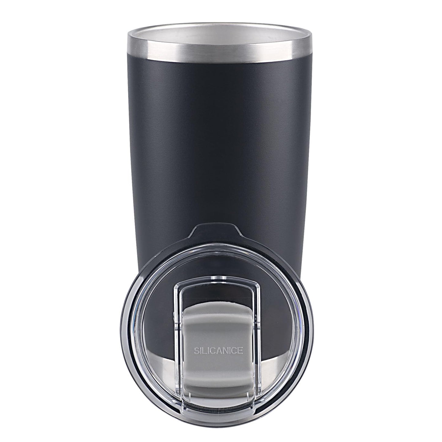 Black 20 oz Stainless Steel Double Wall Vacuum Insulated Tumbler with Lid - Dishwasher Safe & Spill Proof Travel Coffee Iced Cup & Mug For Men,Durable Coating Scratch Resistant Outdoor,Hot Cold Drink