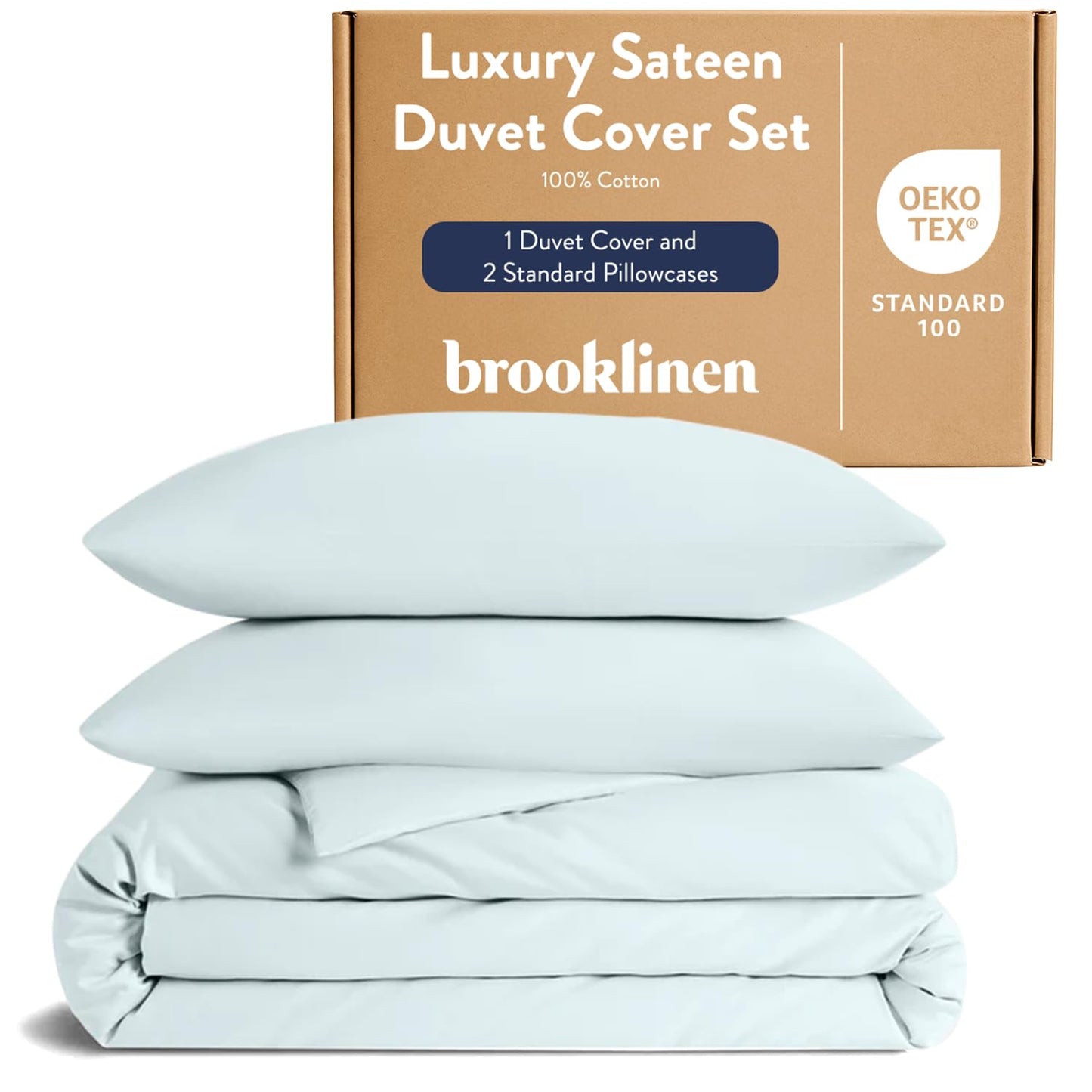 Brooklinen Luxury Sateen Duvet Cover - 100% Cotton, Full/Queen Size in White with Extra-Long Corner Ties and Button Closure | Best Luxury Sheets
