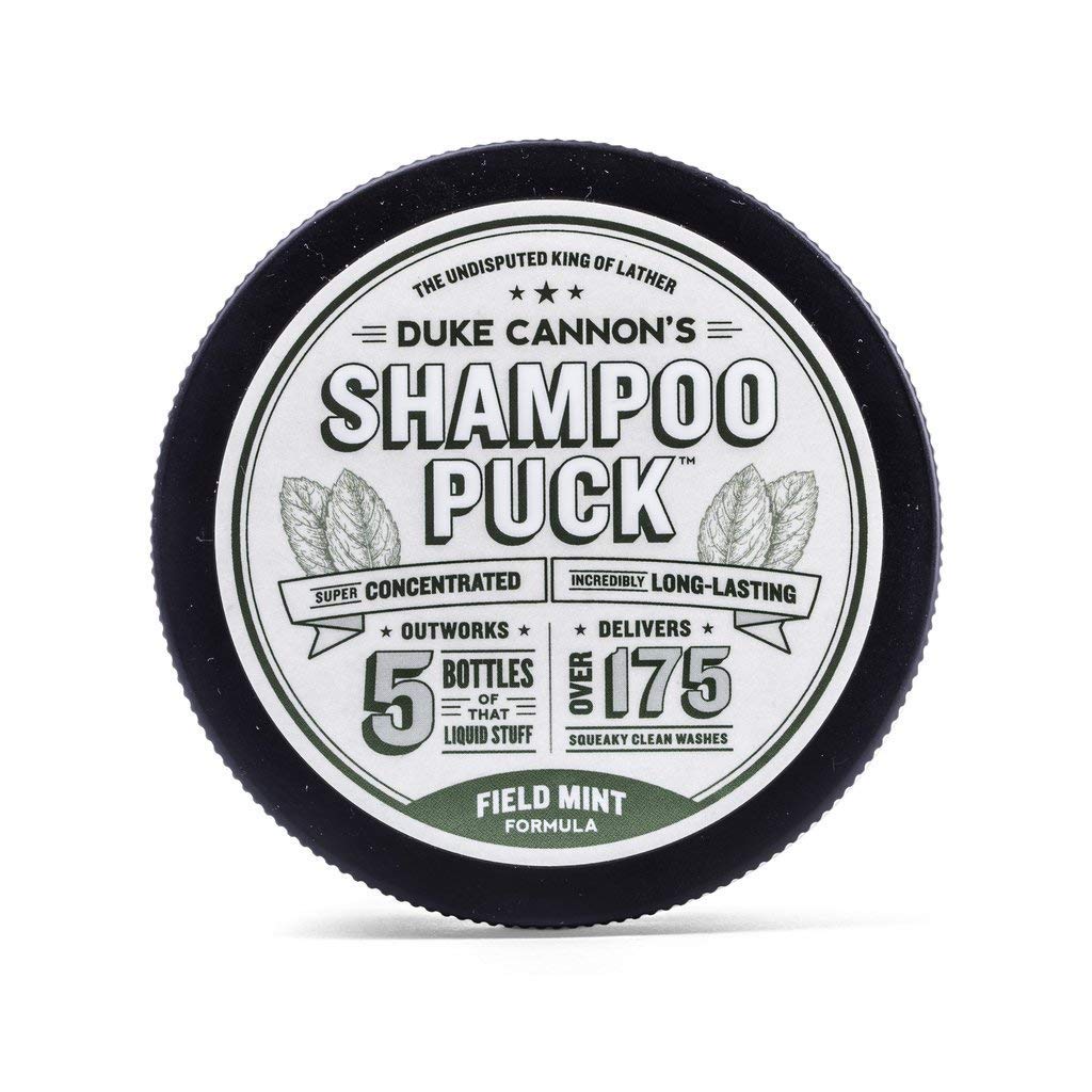 Duke Cannon Men's Shampoo Puck, Field Mint - Big Lather, Eucalyptus Peppermint Fragrance, Argan Oil & Oat Kernel Protein, 4.5 oz.