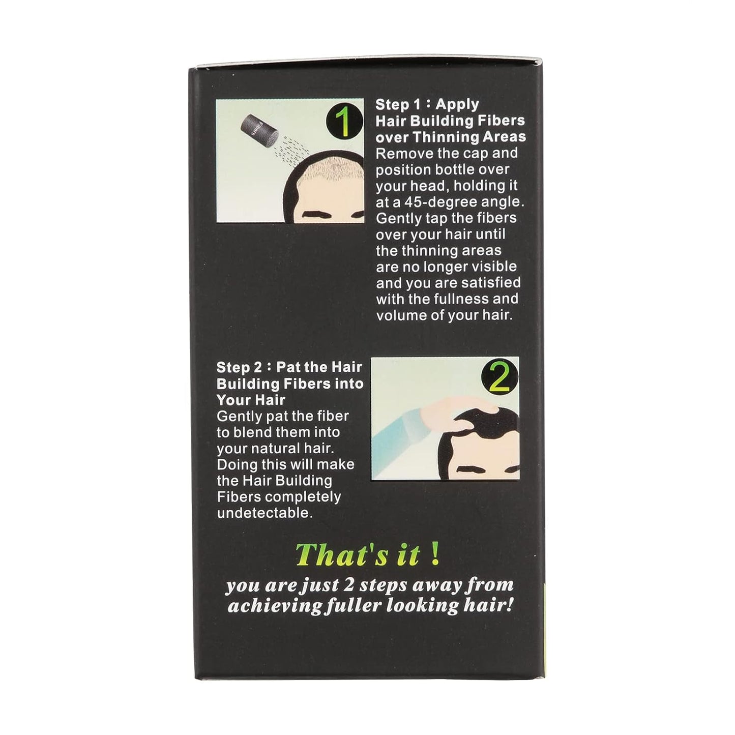 Dark Brown Colored Hair Building Fibers - Instantly Thicken Thinning Hair for Men and Women