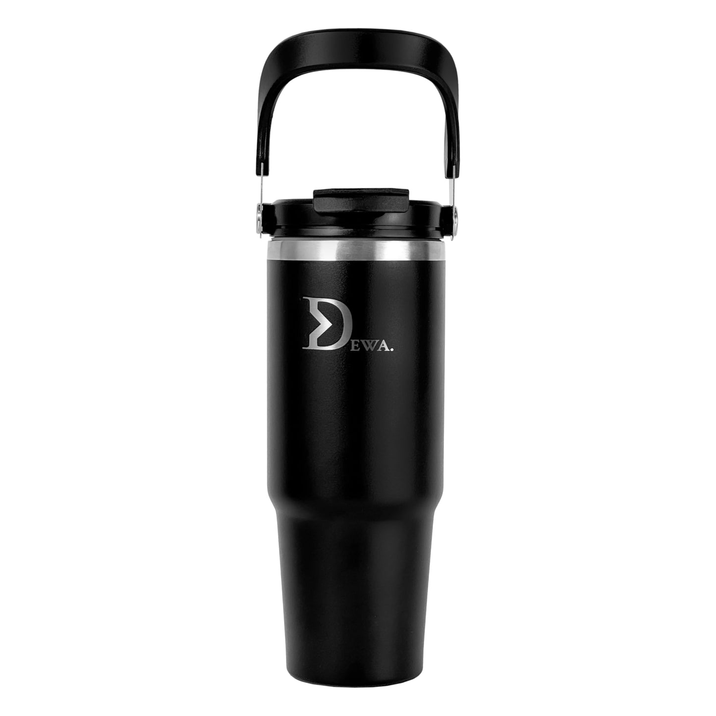 DEWA 30 oz Insulated Stainless Steel Water Bottle with Handle & Flip Straw | Travel Tumbler for Gym, Hiking, Work | Vacuum Reusable Cup Keeps Cold 24H, Hot 12H