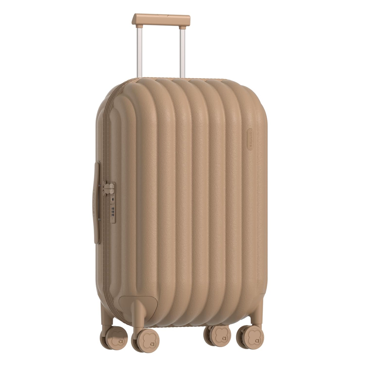 artrips Checked Luggage 24 inch,Medium Suitcase with 8 Spinner Wheels,PC Lightweight Hardside Luggage,Bread Design,TSA Lock,White,Checked-Medium 24-Inch,60L