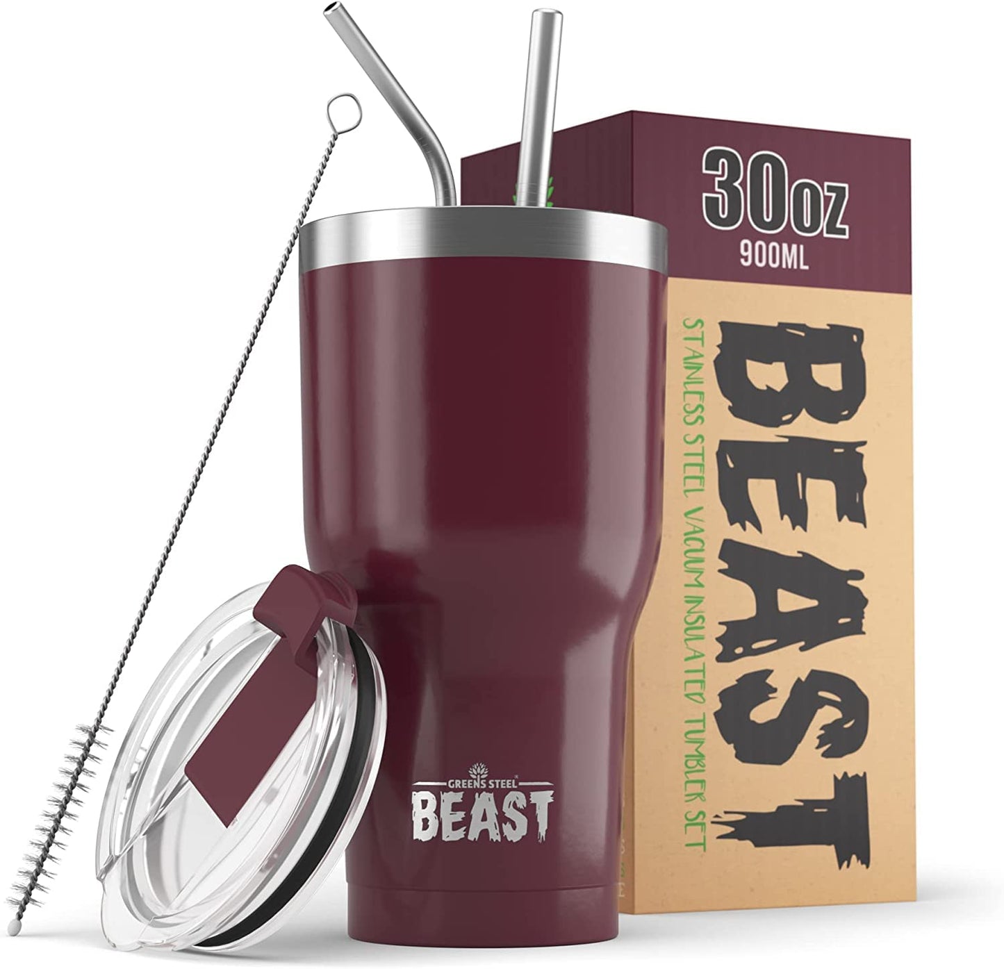 Beast 50 oz Tumbler Stainless Steel Vacuum Insulated Coffee Ice Cup Double Wall Travel Flask (Arctic White)