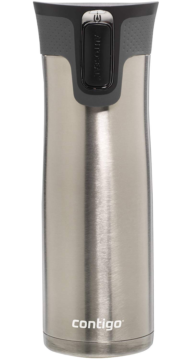 Contigo West Loop Stainless Steel Travel Mug with AUTOSEAL Lid, 16oz., Stainless Steel/Black