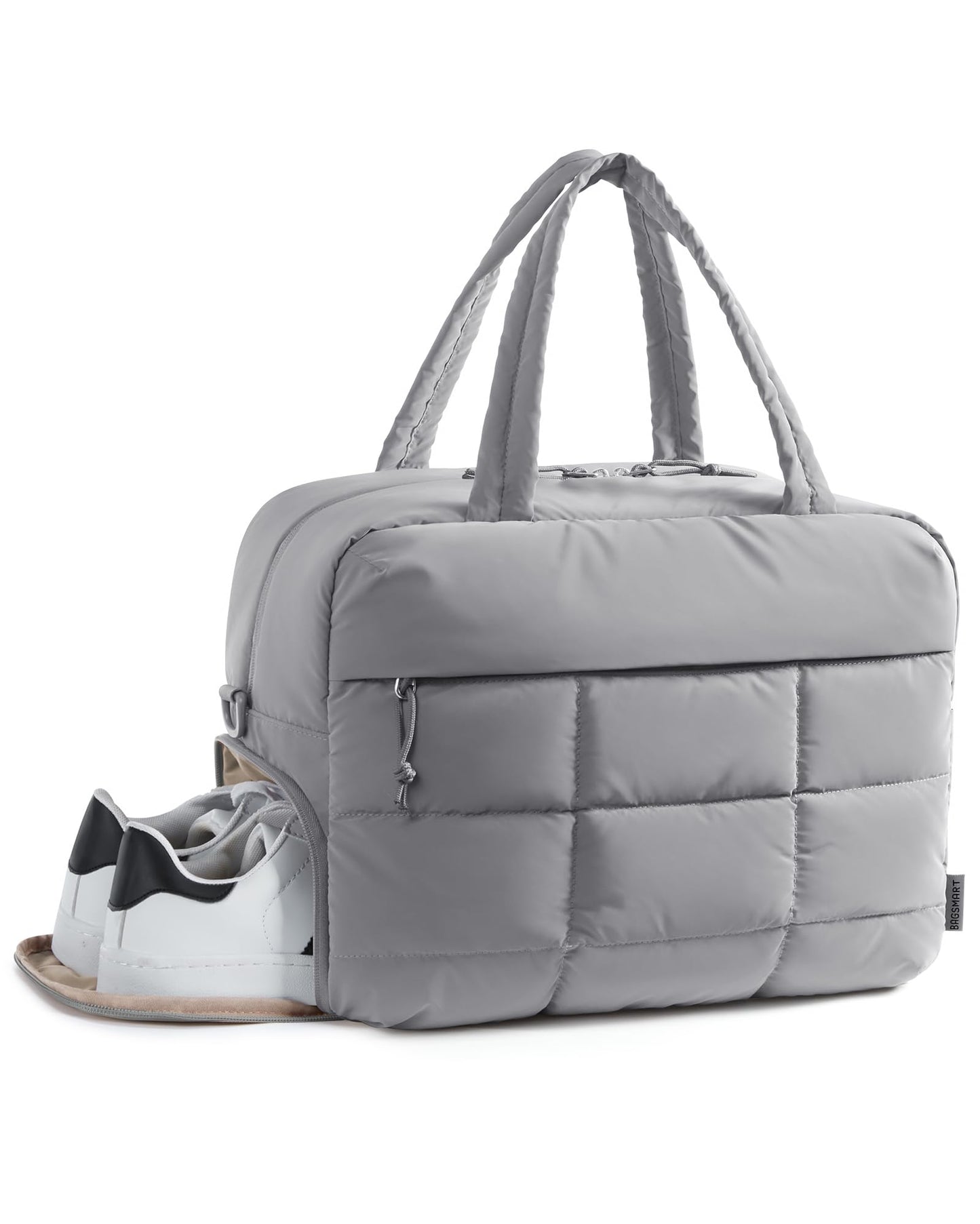 BAGSMART Gym Bag for Women, 23L Carry on Travel Duffle Bag, Water-resistant Weekender with Shoe Compartment, Camel