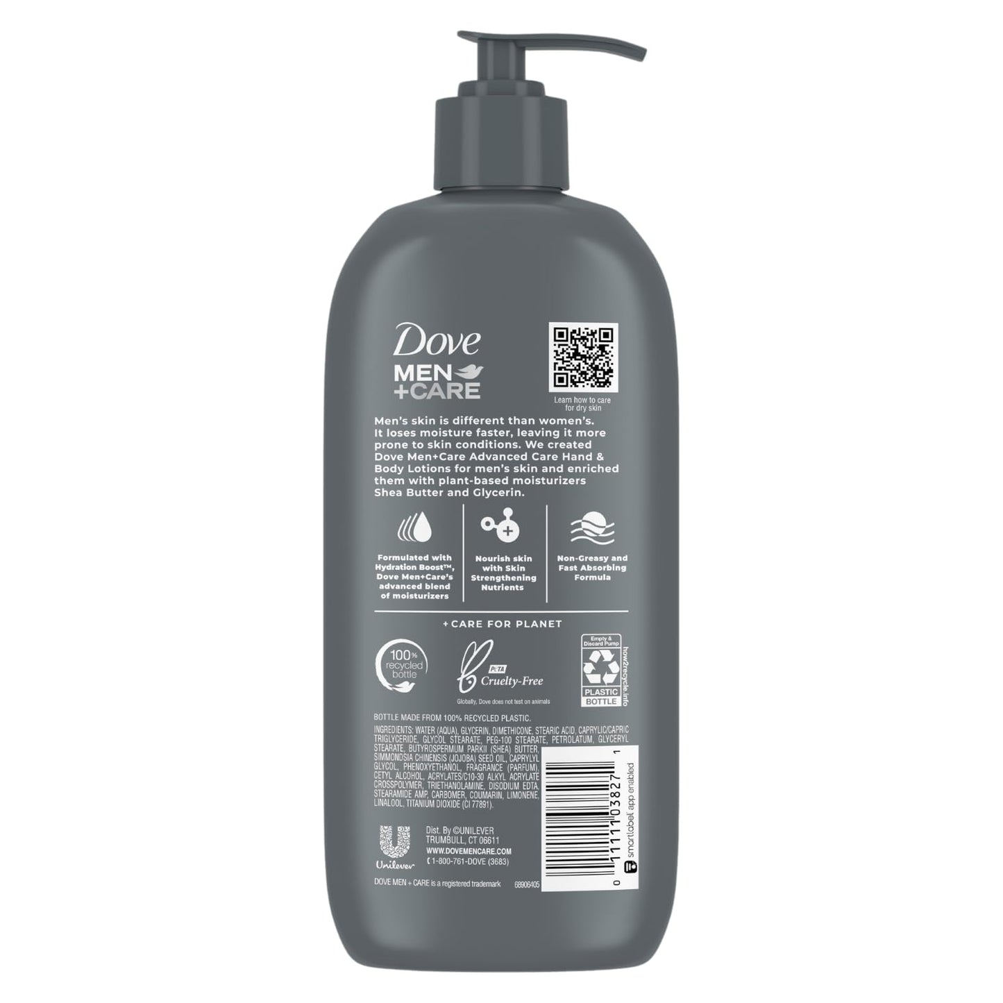 Dove Hand & Body Lotion, Men+Care Value Pack – Everyday Skin Comfort Formula with Shea Butter & Jojoba Oil, Refreshing Lotion for Dry Skin, 13.5 Fl Oz (Pack of 2)