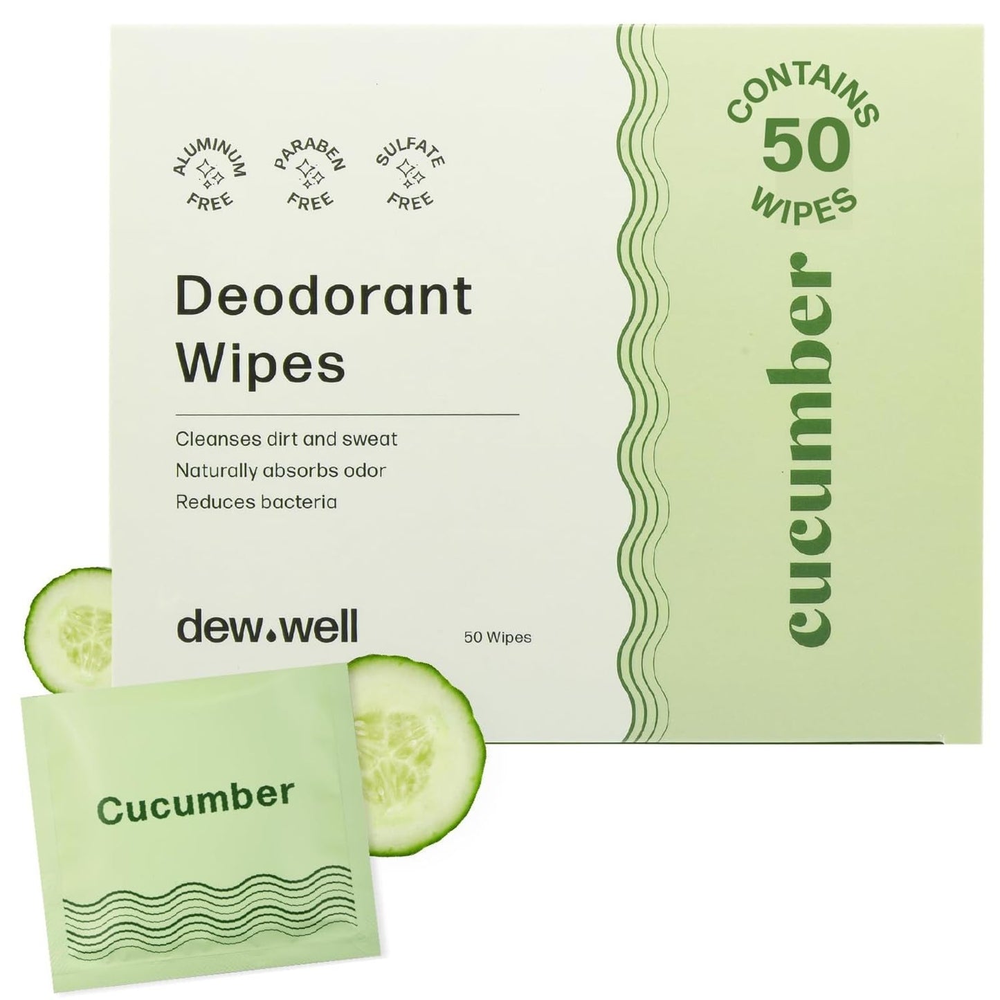 Deodorant Wipes - A Fresh Start When You’re On the Go - Aluminum, Paraben, and Sulfate Free - Rose Scent - 50 Individually Wrapped Wipes
