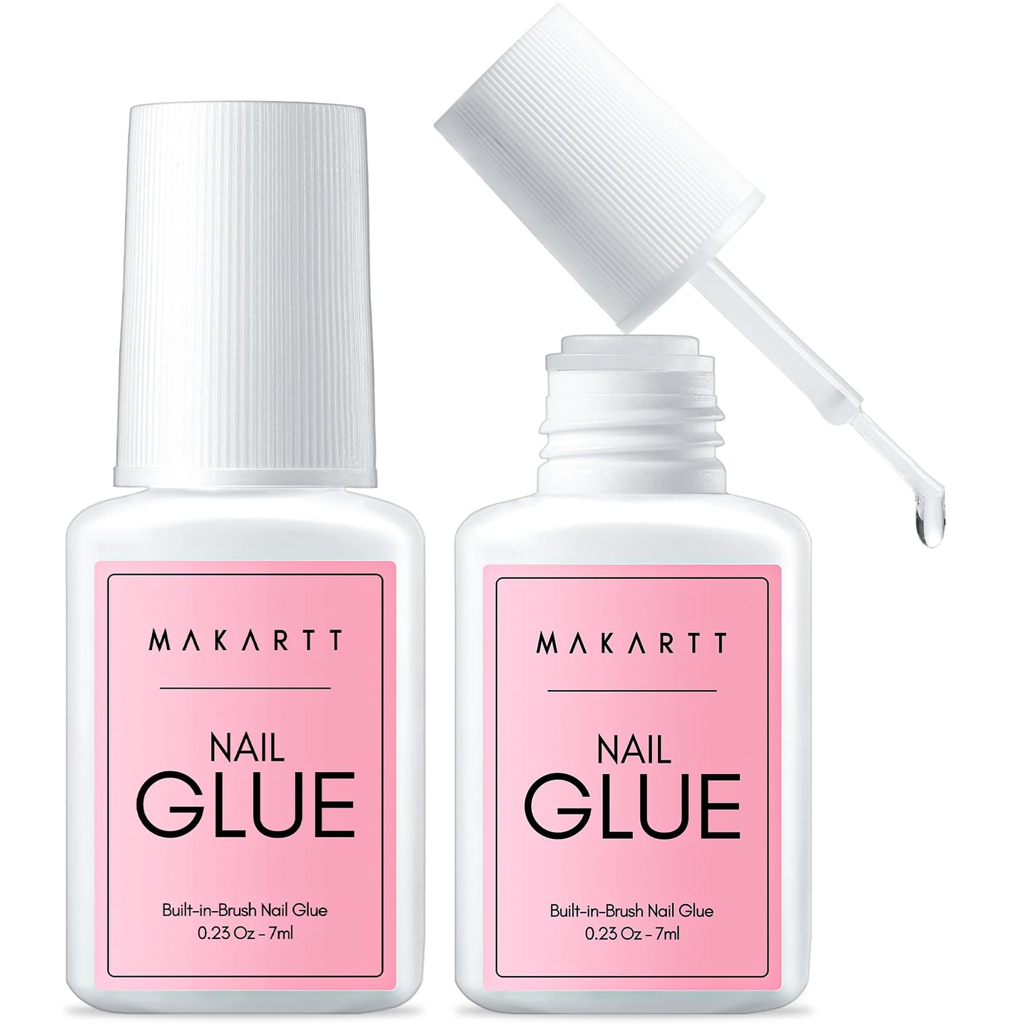 Makartt Super Strong Nail Glue for Press ons: Acrylic Nail Tips-Fake Nails-Salon Quality, Brush On, Quick Dry, Easy Application Durable & Long-Lasting Fast Glue False Nails