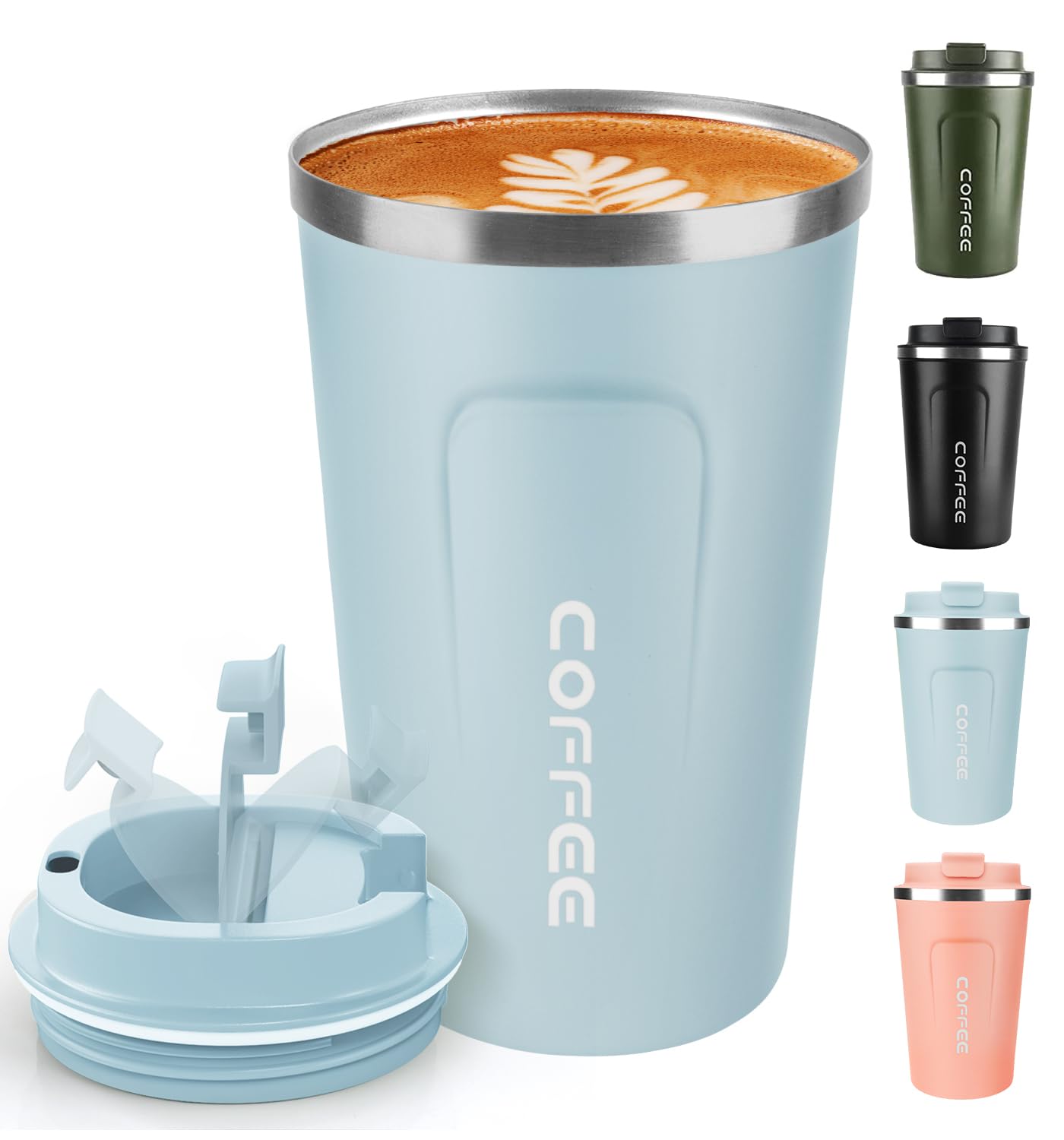Coffee Mug 12oz - Insulated Travel Mug Spill Proof with Leakproof Lid Vacuum Stainless Steel Travel Coffee Mug Water Tumbler to GO, Reusable Coffee Cup for Men and Women for Hot & Cold Drinks