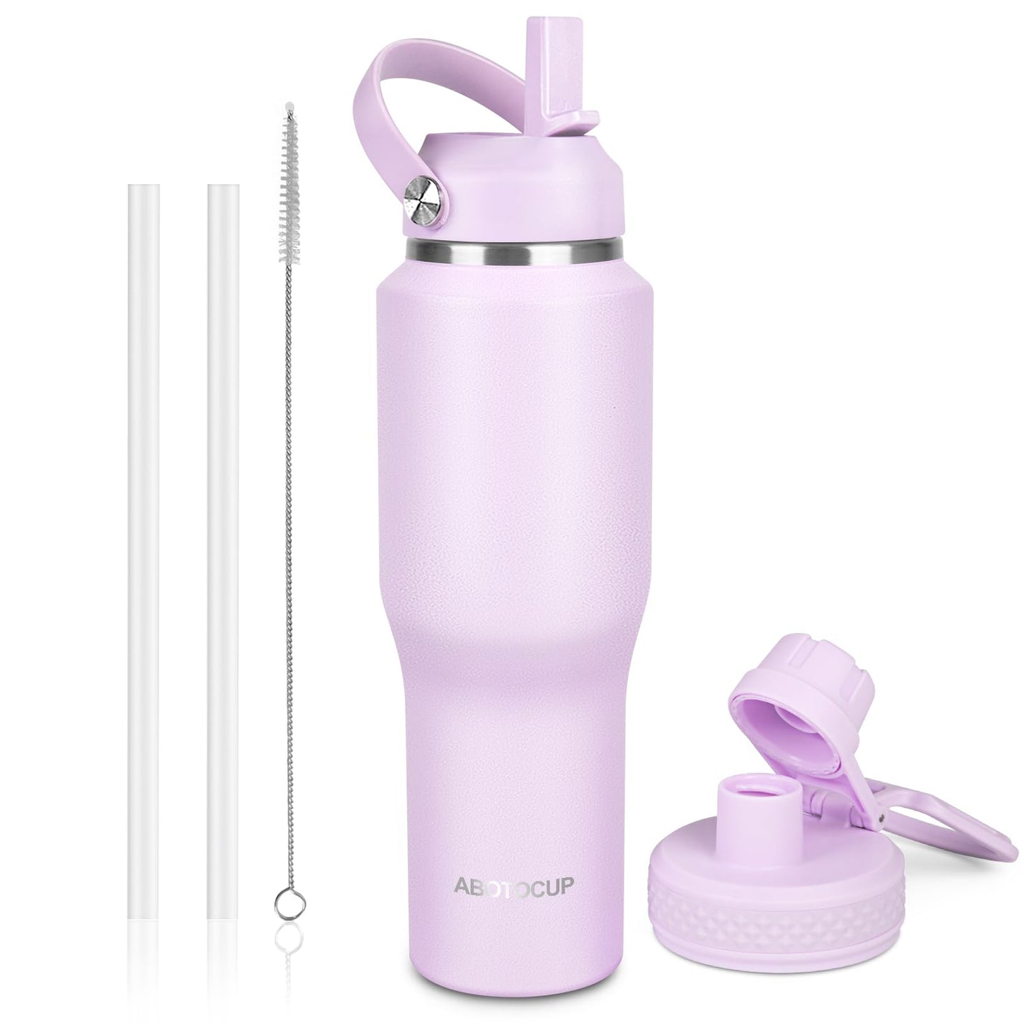 32oz Water Bottle Insulated with Powder Coated, Fit in Any Car Cup Holder, Water Bottles with Straw and Spout Lids, Stainless Steel Insulated Double Wall Leak-proof BPA Free to Keep Cold&Hot