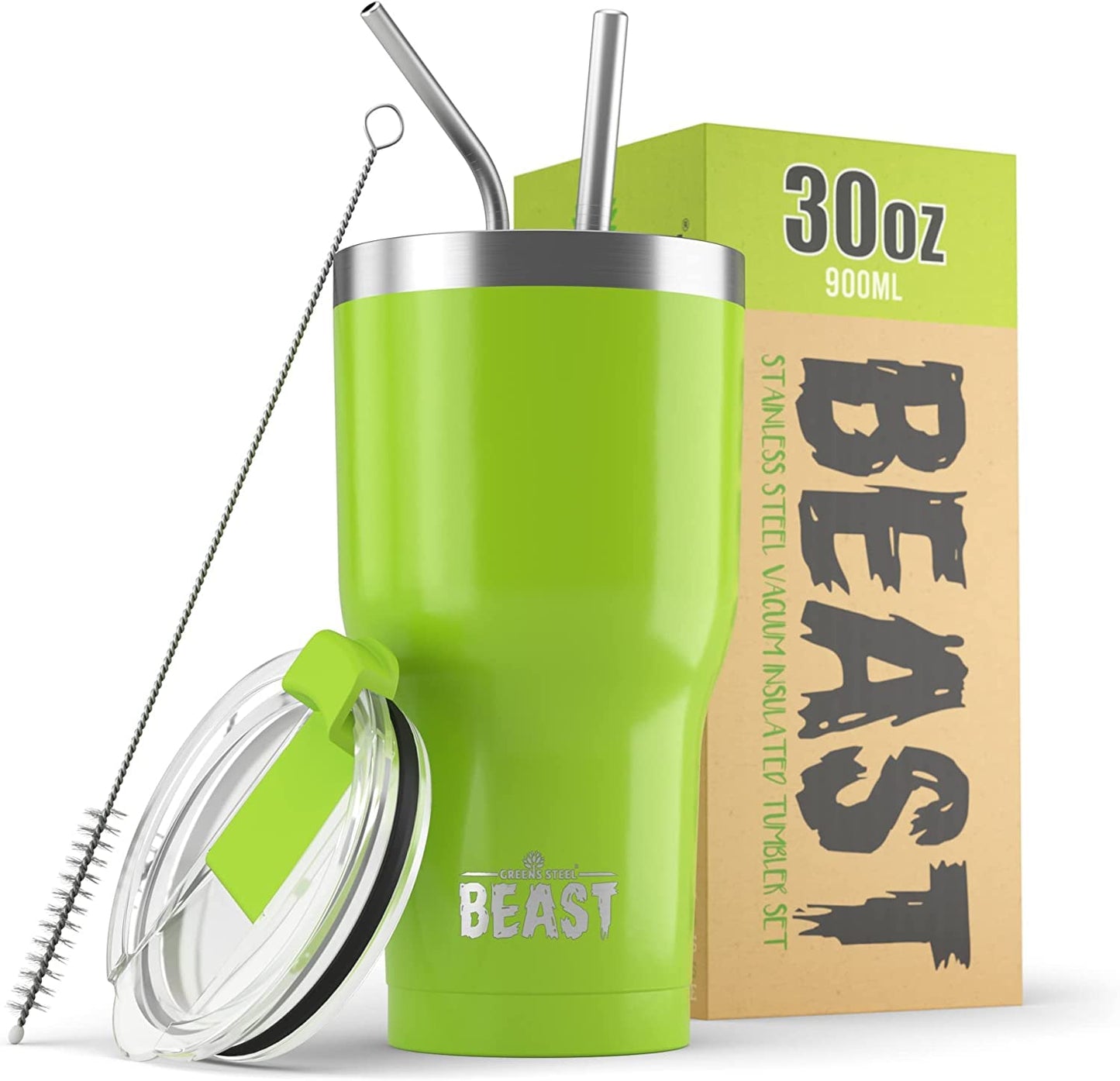 Beast 50 oz Tumbler Stainless Steel Vacuum Insulated Coffee Ice Cup Double Wall Travel Flask (Arctic White)
