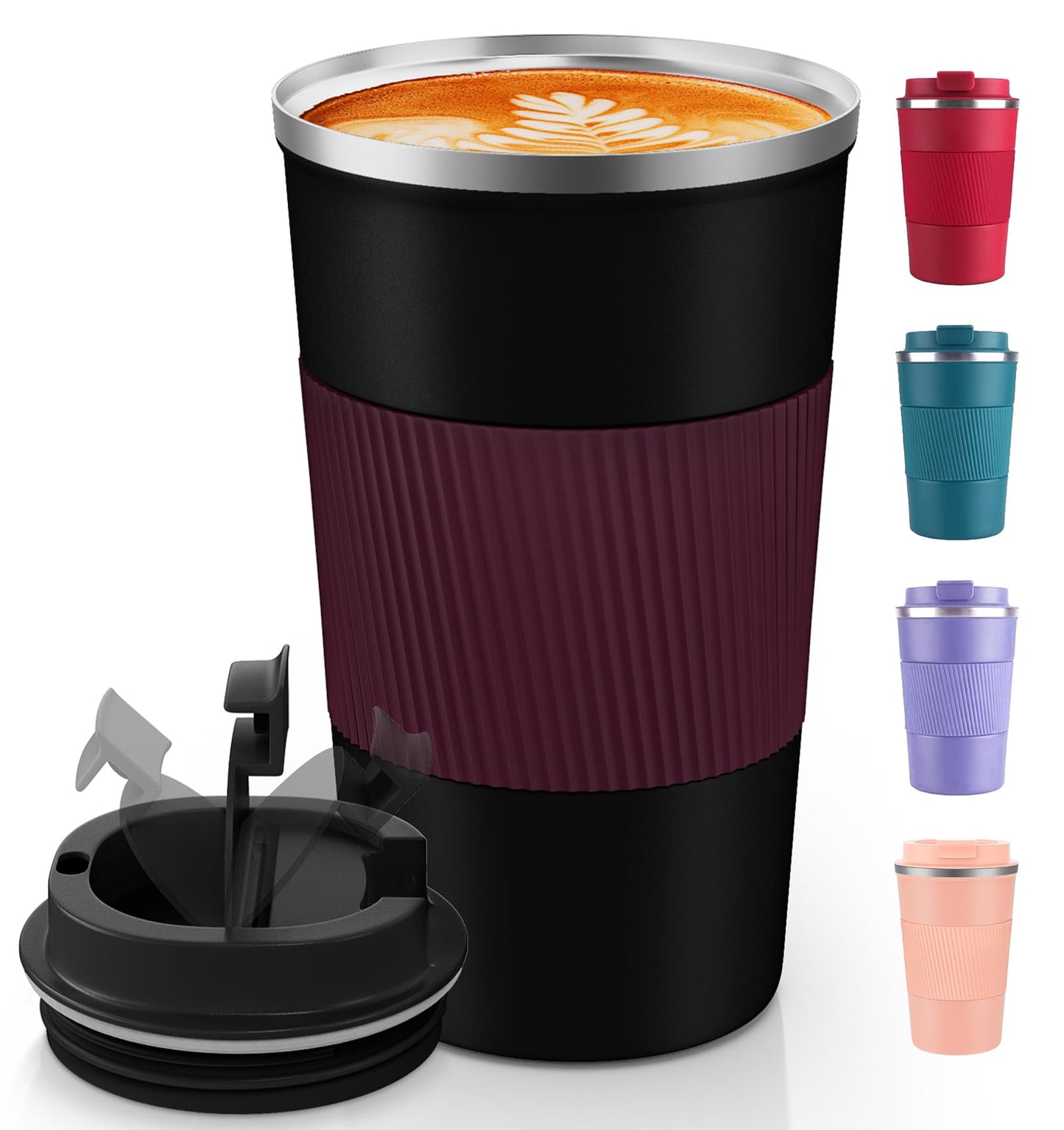 Coffee Mug 12oz - Insulated Travel Mug Spill Proof with Leakproof Lid Vacuum Stainless Steel Travel Coffee Mug Water Tumbler to GO, Reusable Coffee Cup for Men and Women for Hot & Cold Drinks