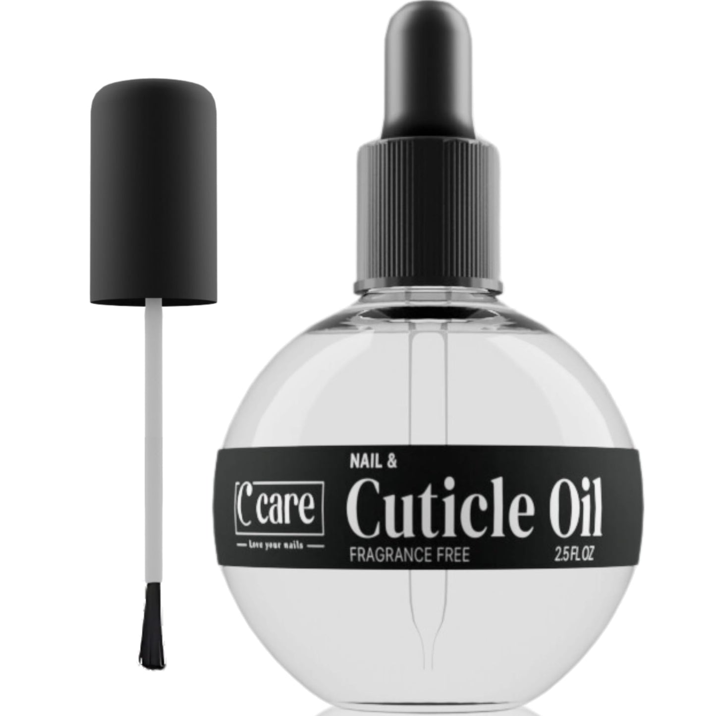 C CARE Sweet Almond Cuticle Oil For Nails - Repairs Cuticles Overnight - Moisturizes and Strengthens Nails and Cuticles - Dropper & Brush included - 2.5oz