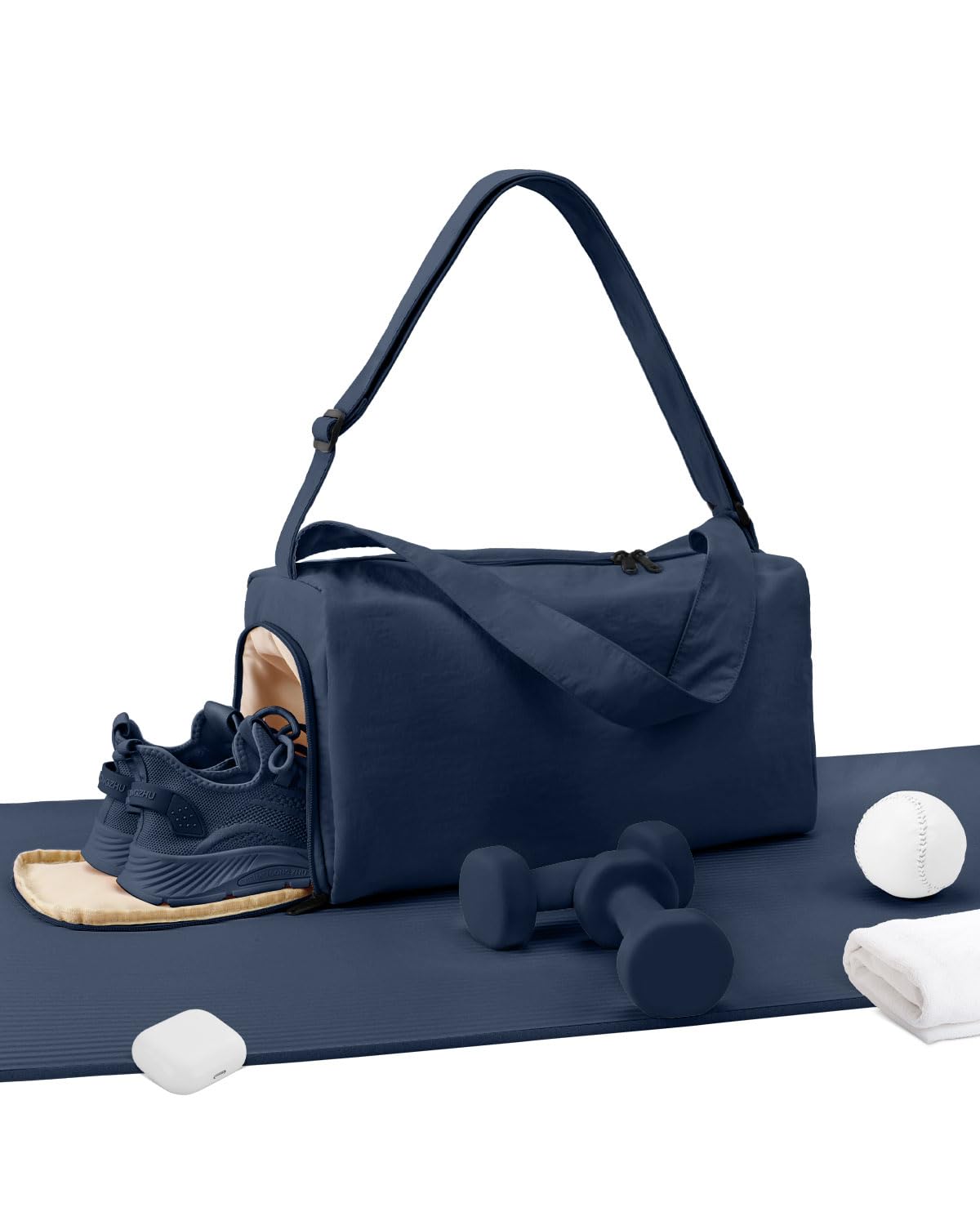Small Gym Bag for Women with Shoes Compartment, Stylish Duffle Travel Bag for Plane, Lightweight Duffle Bag for Women & Men, Sport Gym Tote Bag with Wet Pocket for Yoga, Pilates, Swimming