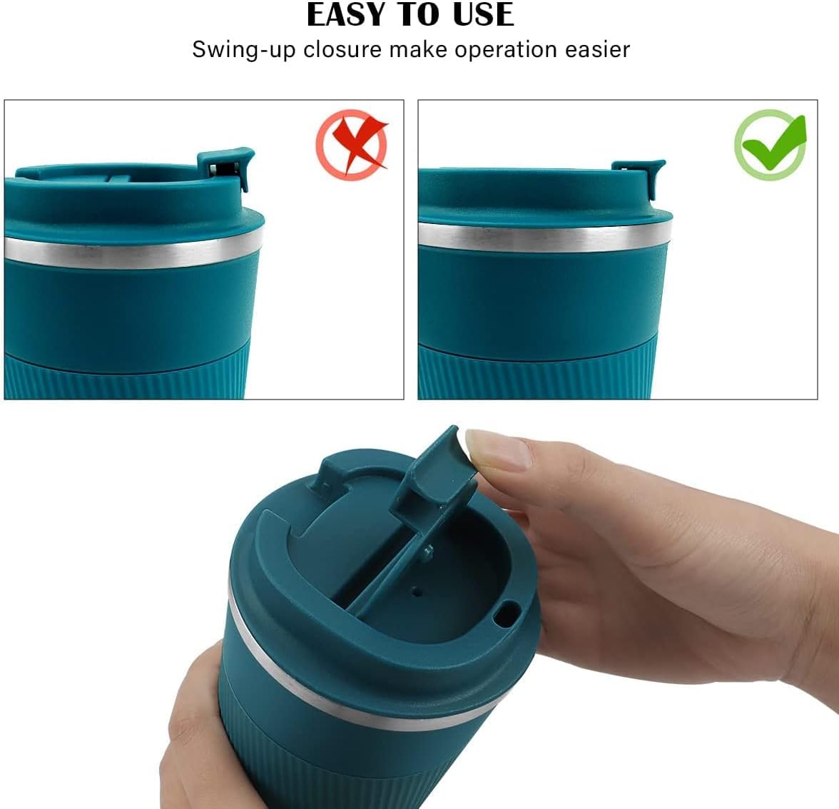 Coffee Mug 12oz - Insulated Travel Mug Spill Proof with Leakproof Lid Vacuum Stainless Steel Travel Coffee Mug Water Tumbler to GO, Reusable Coffee Cup for Men and Women for Hot & Cold Drinks