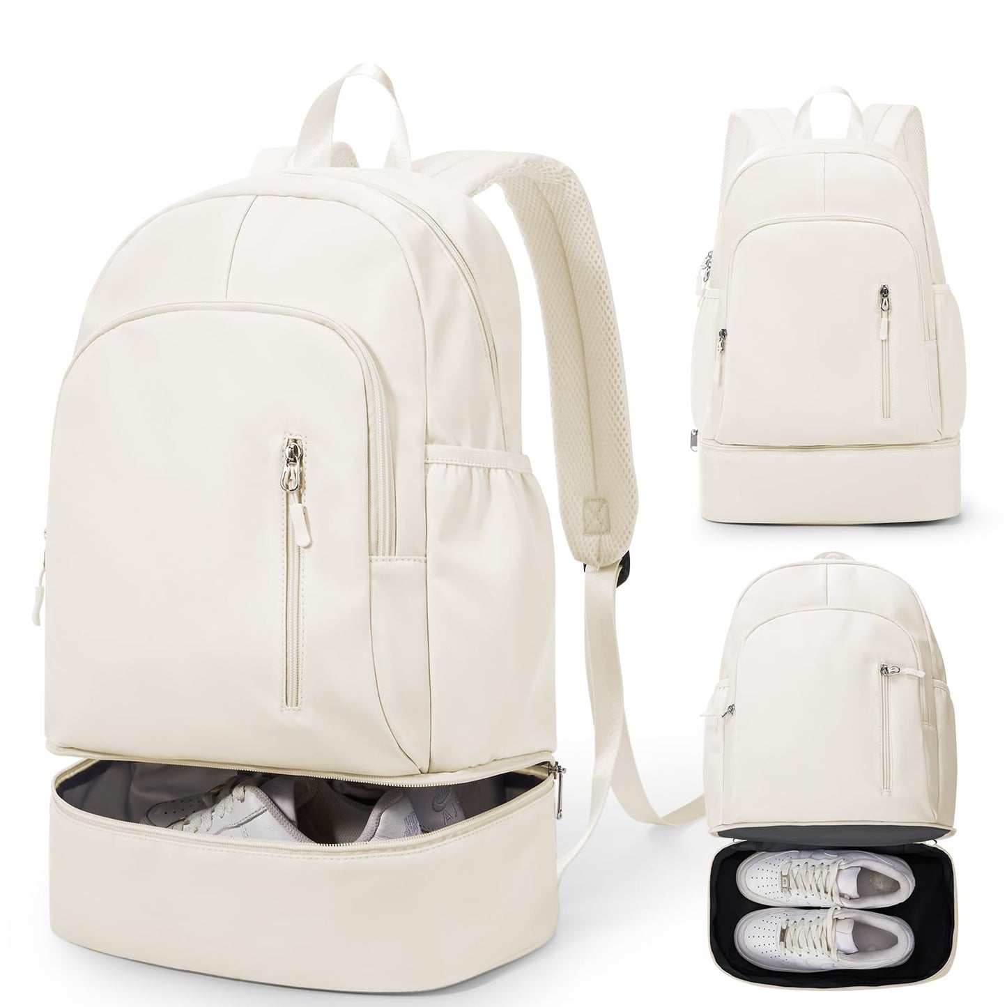 Gym Backpack for Women Men, Lightweight Gym Bag with Shoe Compartment, Waterproof Sports Backpack with Wet Pocket, Black