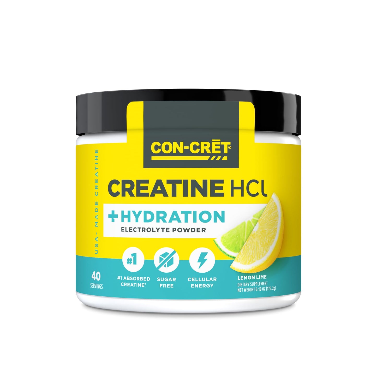 Creatine HCl + Hydration | Electrolyte Powder Tub | Citrus Mango | Sugar Free Electrolytes | Rehydration Formula w Potassium, Sodium, Zinc, Magnesium to Hydrate & Recover (40 serv)