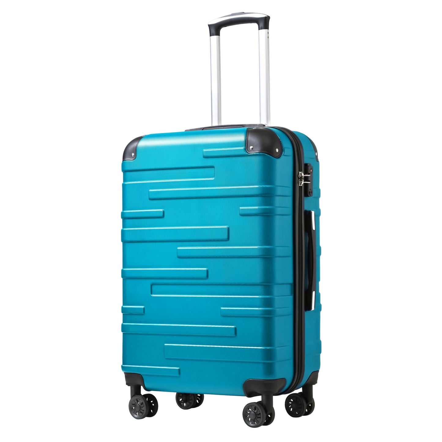 Coolife Luggage Expandable(only 28") Suitcase 3 Piece Set with TSA Lock Spinner 20in24in28in (dark green)