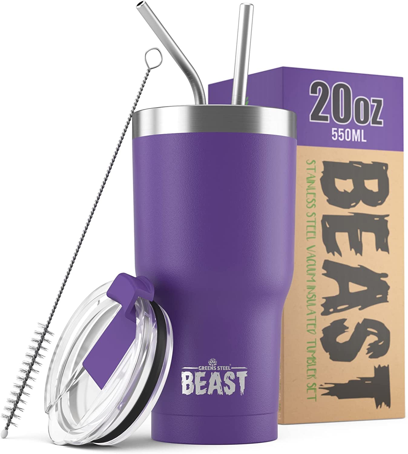 Beast 50 oz Tumbler Stainless Steel Vacuum Insulated Coffee Ice Cup Double Wall Travel Flask (Arctic White)