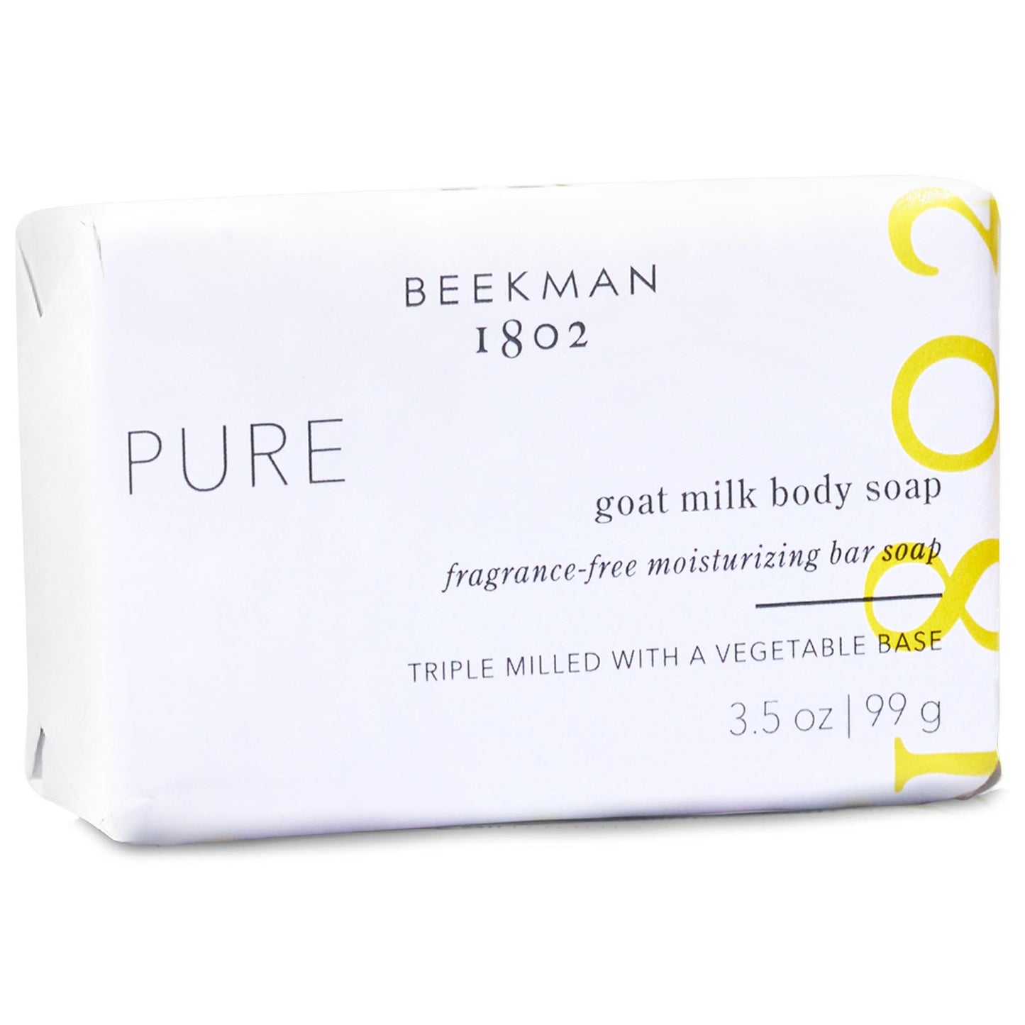 Beekman 1802 Goat Milk Body Soap Bar 3-Piece Set, Sunshine Lemon - Scented - 3.5 oz - Nourishes, Moisturizes & Hydrates - 100% Vegetable Soap with Lactic Acid - Good for Sensitive Skin - Cruelty Free