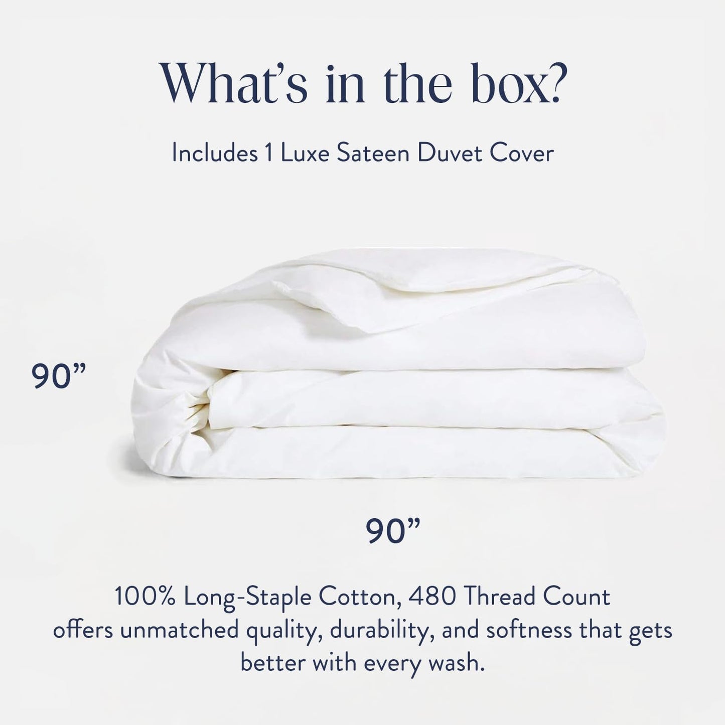 Brooklinen Luxury Sateen Duvet Cover - 100% Cotton, Full/Queen Size in White with Extra-Long Corner Ties and Button Closure | Best Luxury Sheets