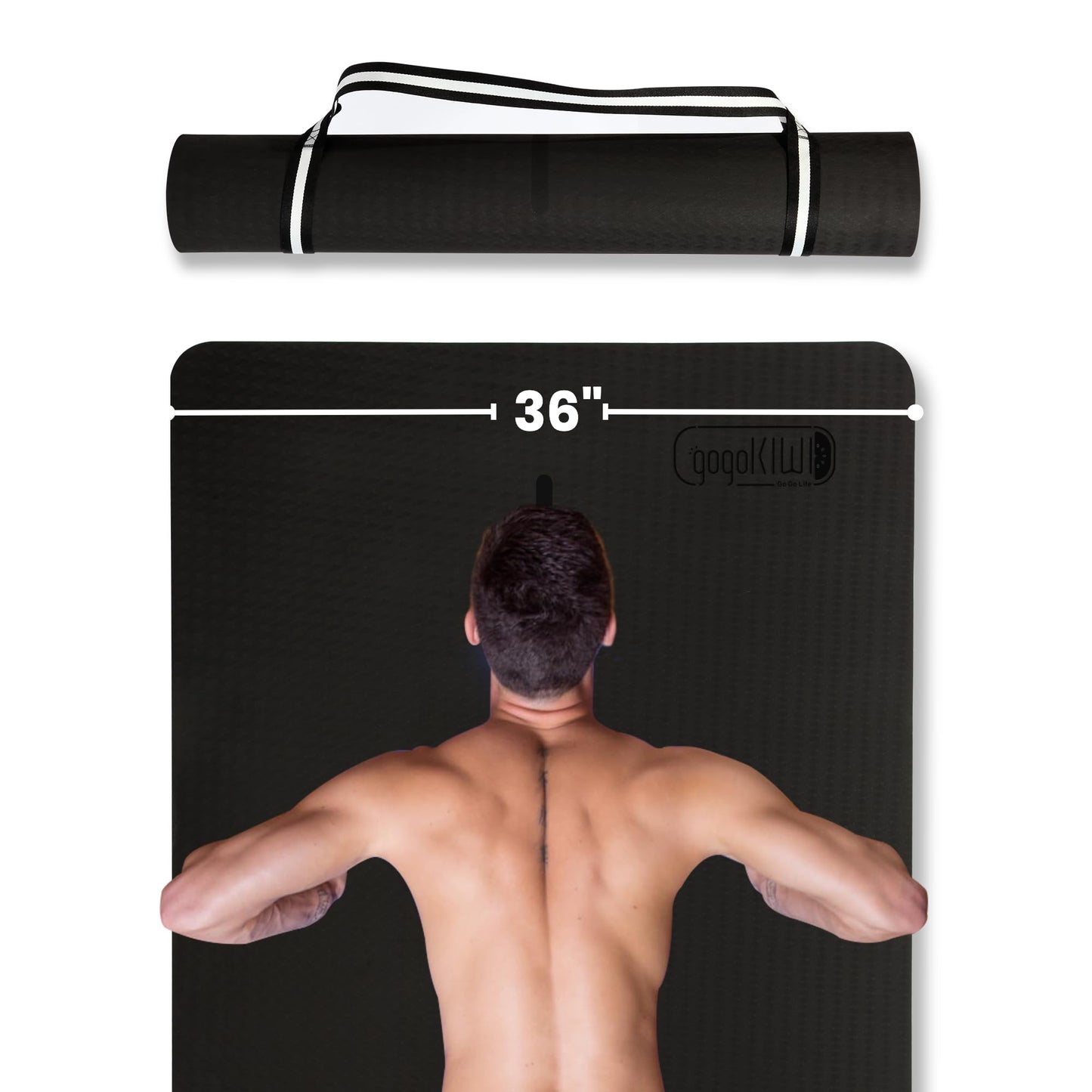 Extra Wide Yoga Mat for Men Women (72"L x 36"W) Non Slip Fitness & Exercise Mat with Alignment Marks for Yoga, Pilates, Floor Workouts