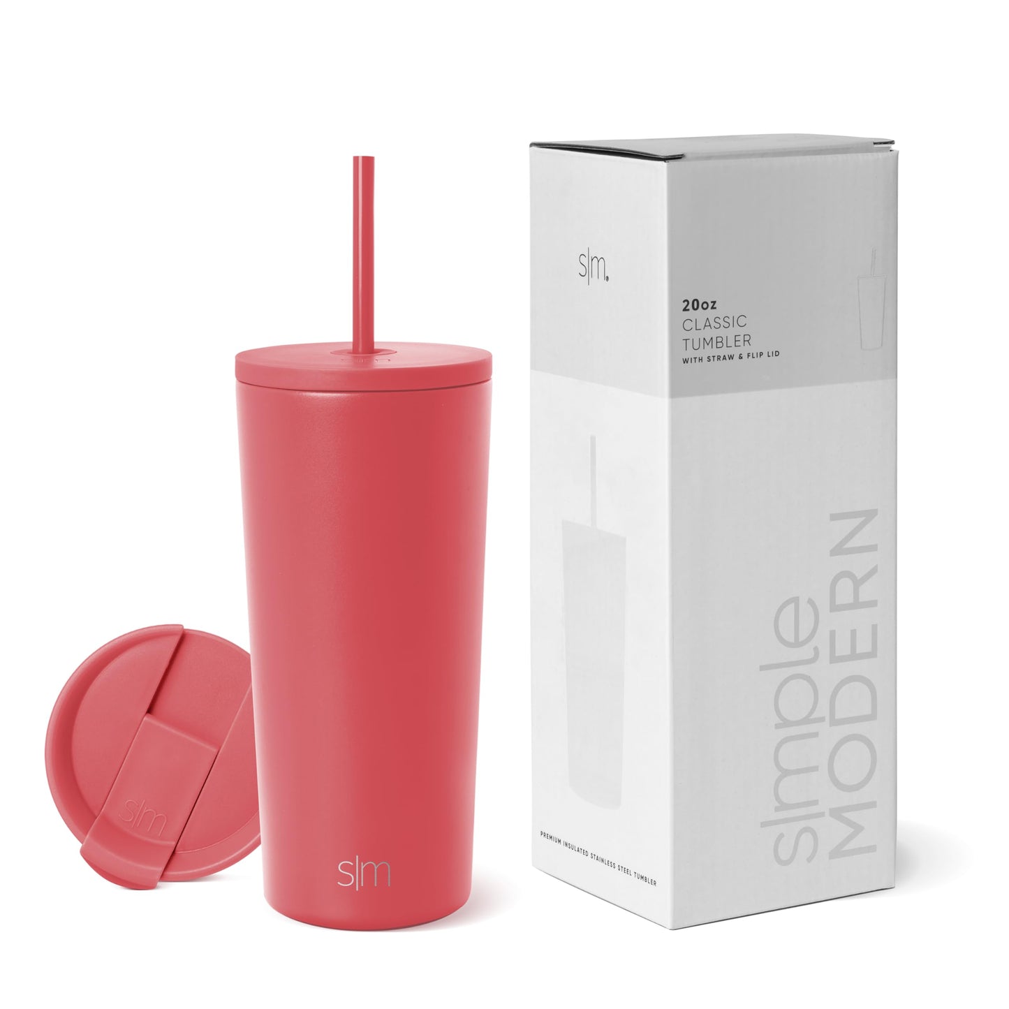 Simple Modern Insulated Tumbler with Lid and Straw | Iced Coffee Cup Reusable Stainless Steel Water Bottle Travel Mug | Gifts for Women Men Her Him | Classic Collection | 24oz | Midnight Black