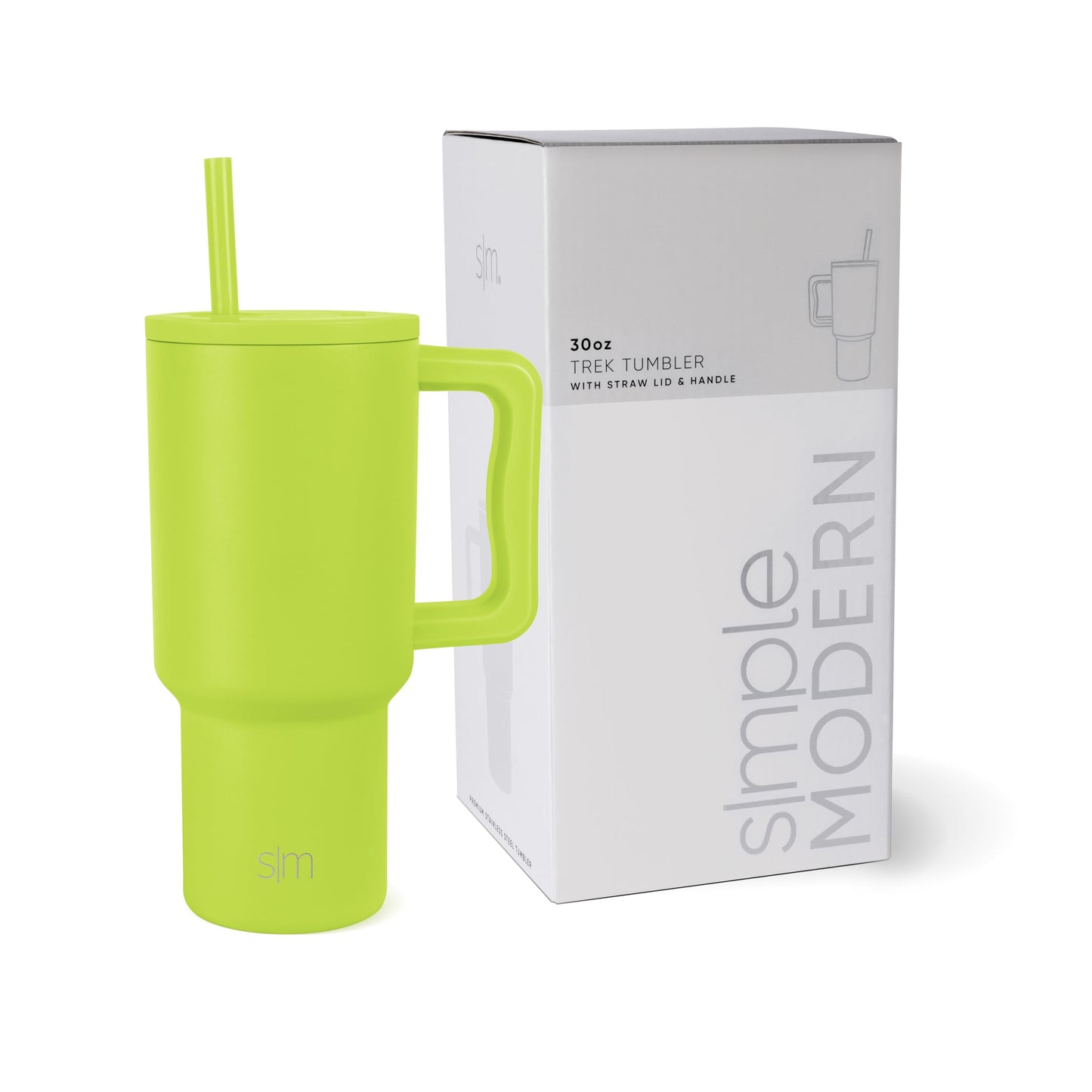 Simple Modern 40 oz Trek Tumbler with Handle and Straw Lid | Cup Holder Friendly Insulated Stainless Steel Travel Mug | Blue Dune