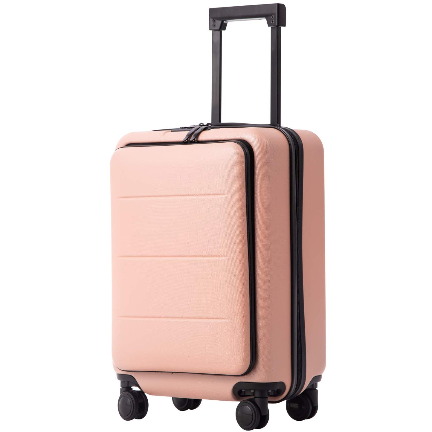 COOLIFE Luggage Suitcase Piece Set Carry On ABS+PC Spinner Trolley with pocket Compartmnet Weekend Bag(Night navy, 2-piece Set)