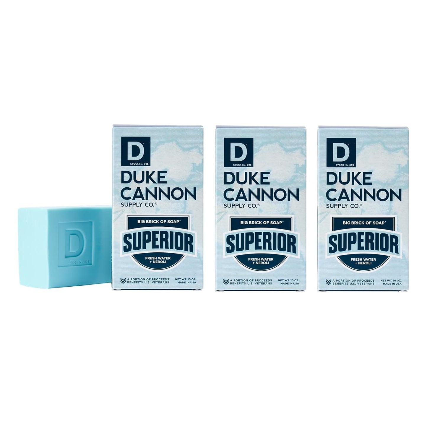 Duke Cannon Big Brick of Soap for Men - Sawtooth, Alpine Air and Cedarwood Scent, 10 oz (Pack of 3)