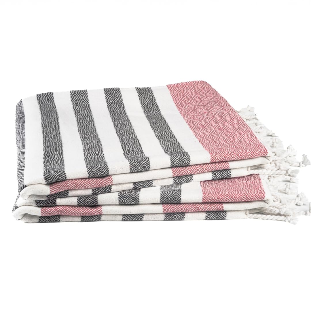 Cotton Turkish Beach Towel Towels Oversized 36"x72" Pool Absorbent Extra Large Quick Dry Sand Travel Towel (Beige, 4 Pack)
