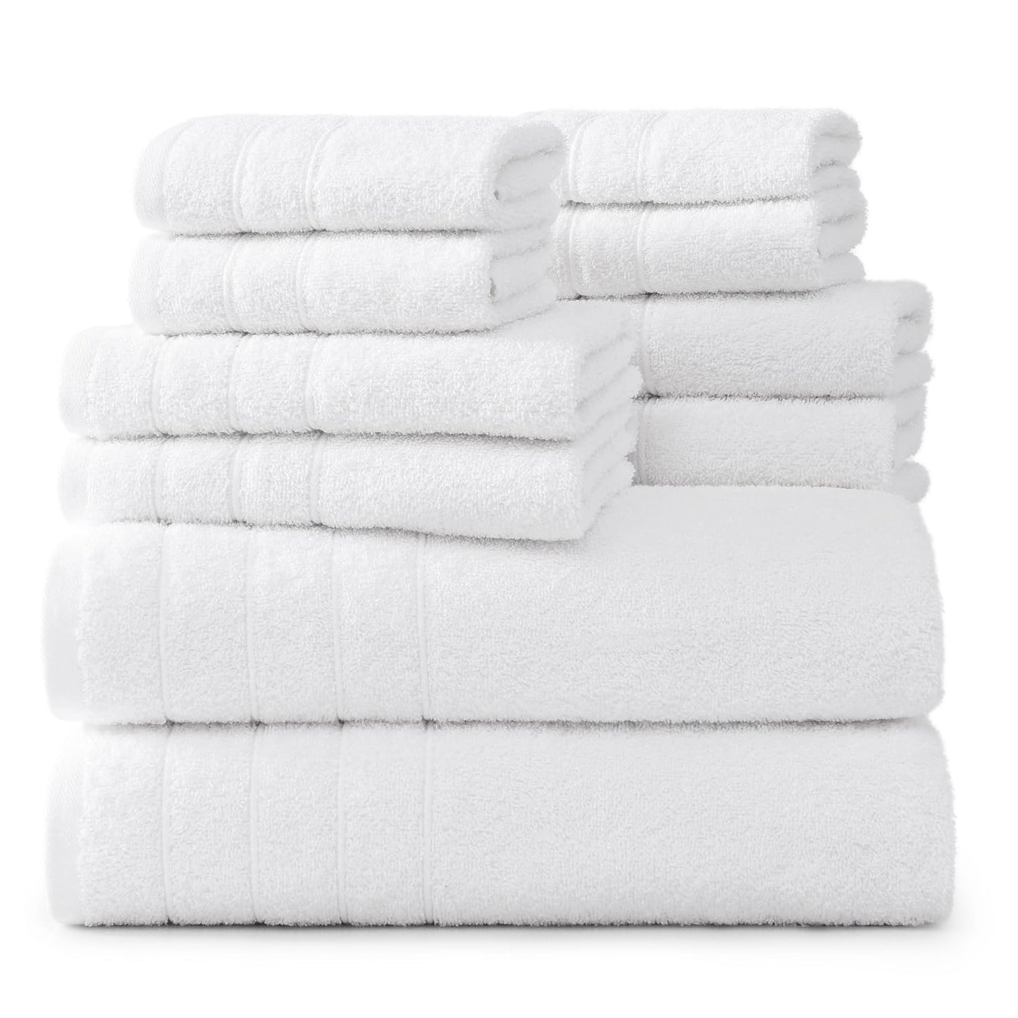 Casa Platino 100% Cotton Luxury Bathroom Towel Set - 8 Pc - Ring Spun, Quick Dry, Soft & Highly Absorbent - 2 Bath, 4 Washcloths, 2 Hand Towels - Remains Plush After Multiple Washes - Cerulean Blue