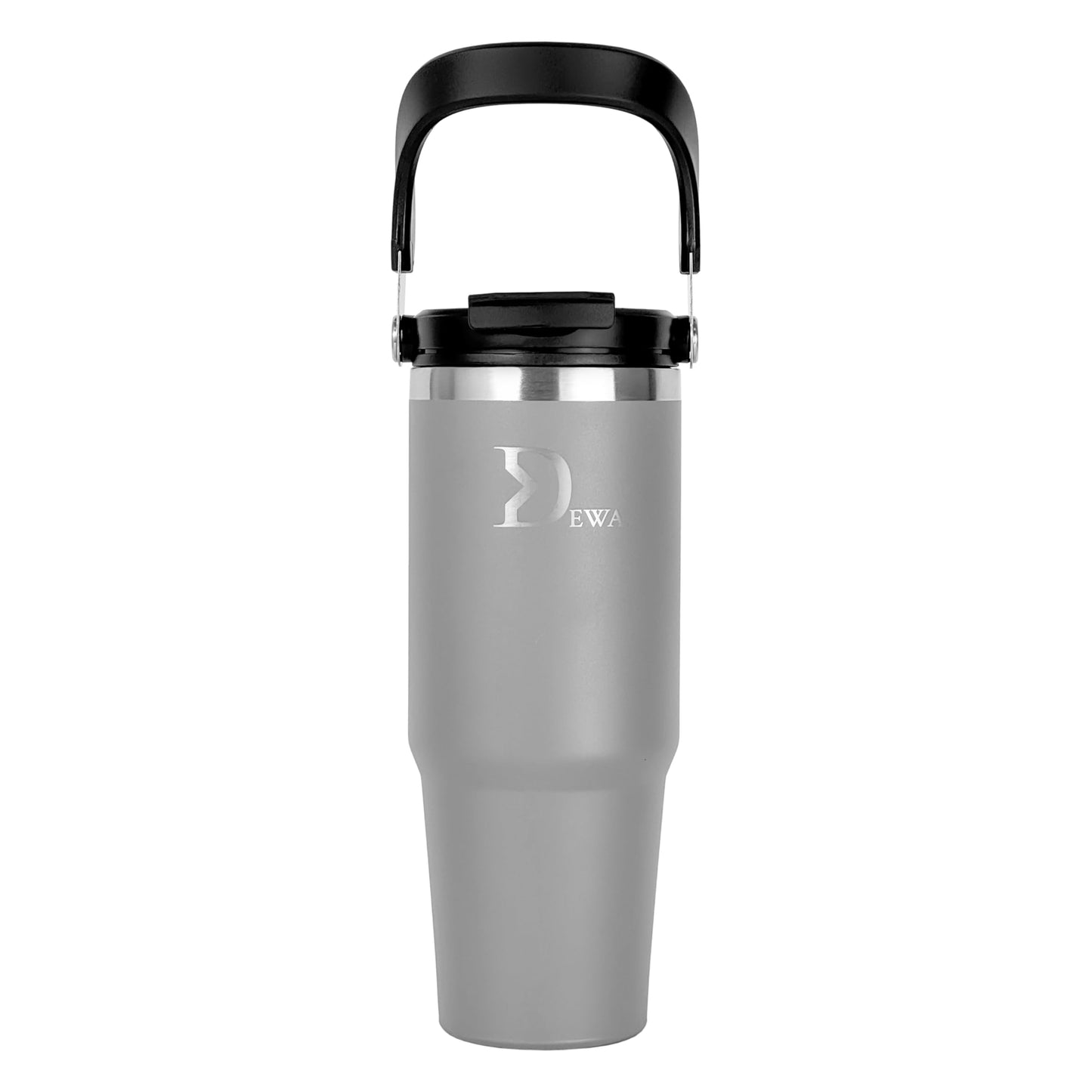 DEWA 30 oz Insulated Stainless Steel Water Bottle with Handle & Flip Straw | Travel Tumbler for Gym, Hiking, Work | Vacuum Reusable Cup Keeps Cold 24H, Hot 12H