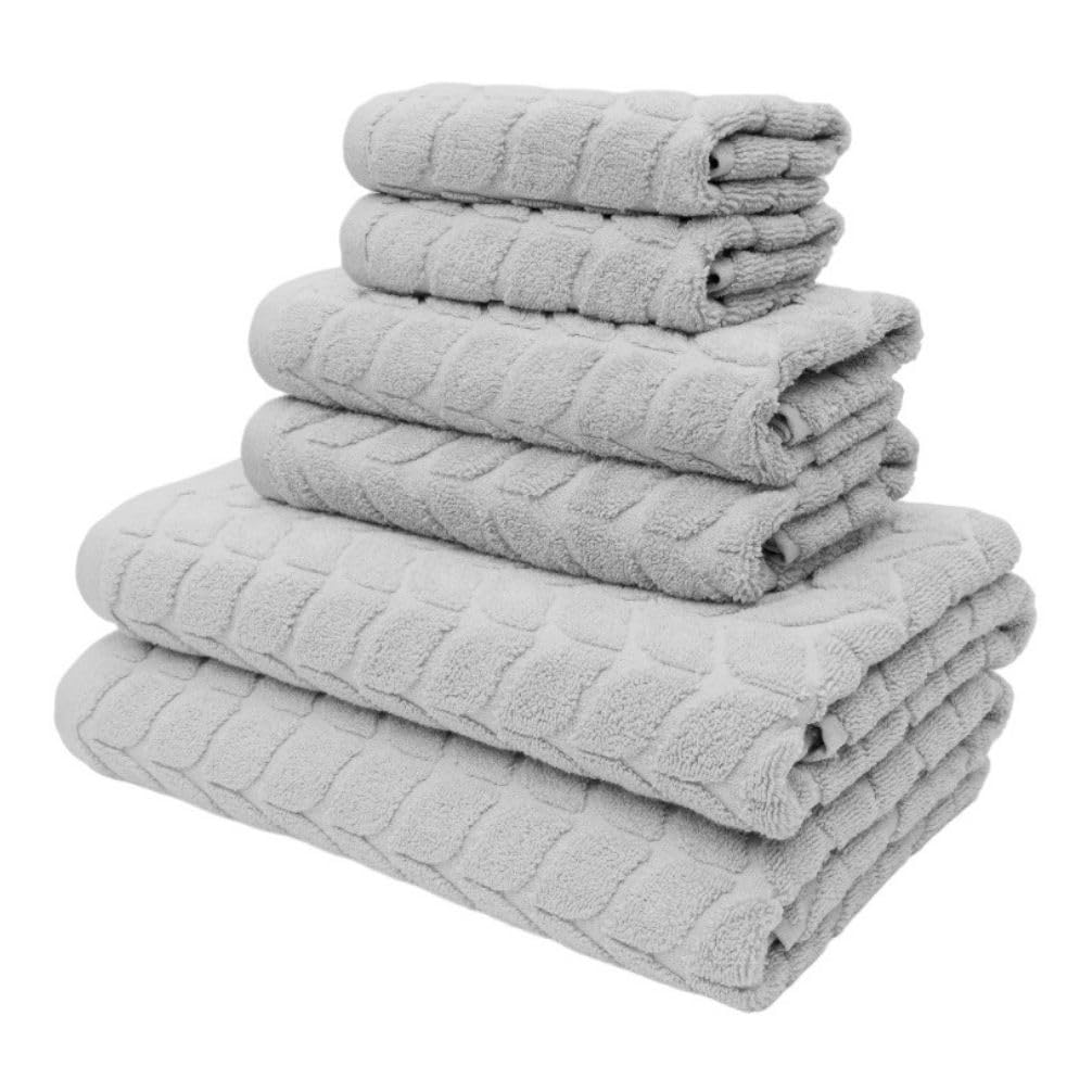 BAGNO MILANO Turkish Cotton Ultra-Soft Plush Absorbent Quick Dry Bathroom Towel Set, Made in Turkey (Petrol Blue, 6 pcs Towel Set)